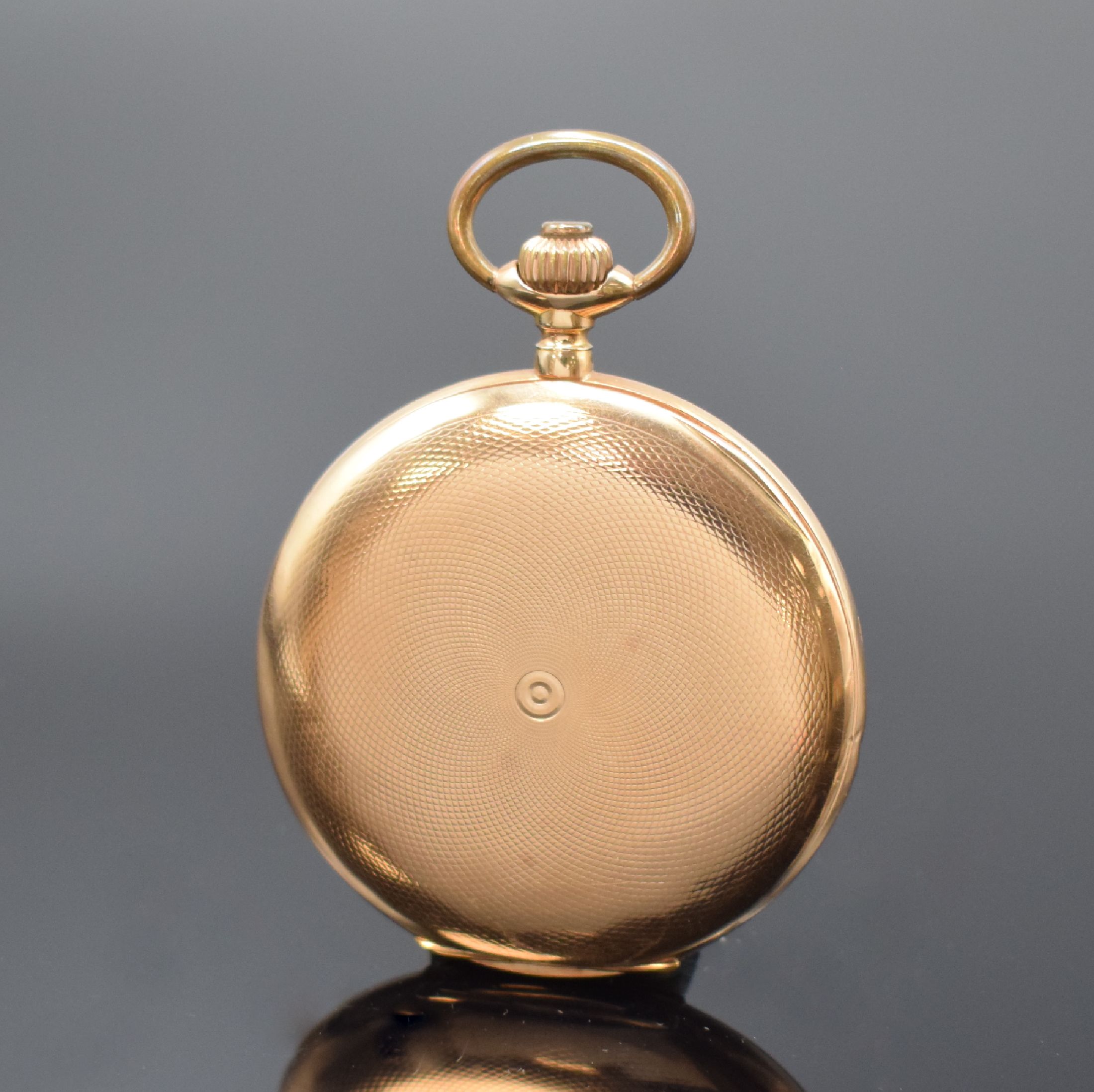 Detail c: MONOPOL Dürrstein & Co. Savonette in RoseG 585/000, Deutschland um 1900, 2-Deckel Goldgeh. dell., beide Schalen guill., Sprungdeckel mit Monogramm, ...