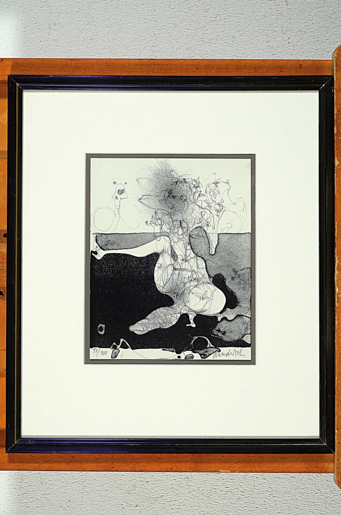 Detail k: Paul Wunderlich, 1927 Eberswalde-2010 Saint -Pierre-de-Vassols, Lithographie, Ed. 97/100, handsigniert und numm., Blatt 22,5x18 cm, unter Glas ...