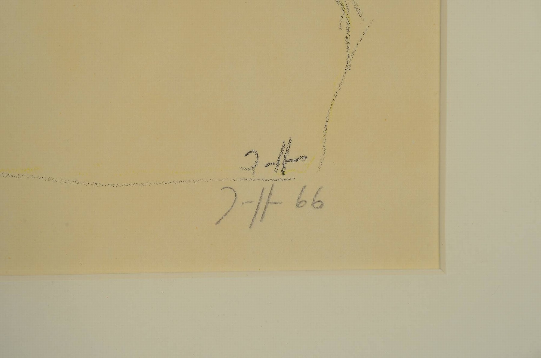 Detail a: Horst Janssen, 1929-1995 Hamburg, Lithographie, "20.4.66", 1966, Ed. 35/40, handsigniert und nummeriert, unter PP und Glasgerahmt 58x47 cm