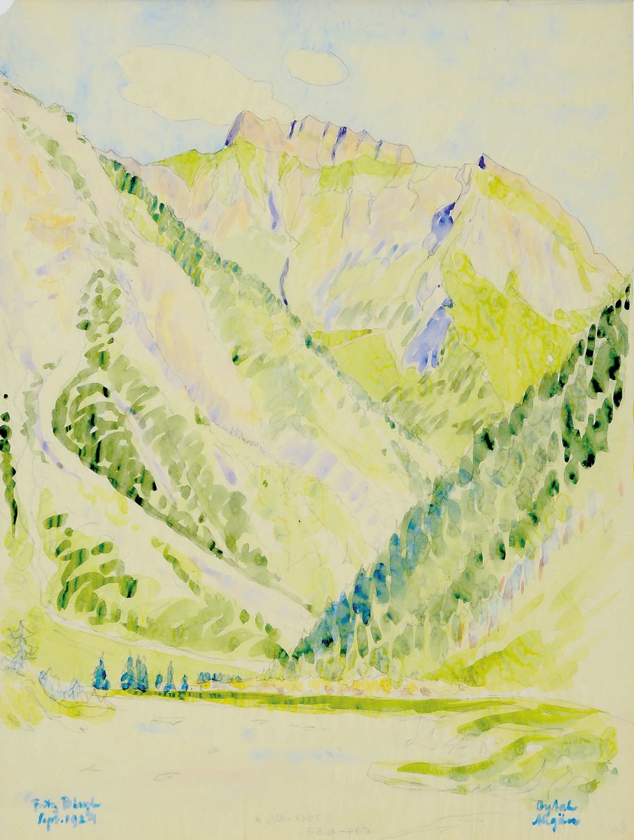 Fritz Bleyl, 1880 Zwickau-1966 Bad Iburg, Aquarell und Bleistift auf Pergamentpapier, "Oytal Algäu" so bez., datiert "Sept. ...