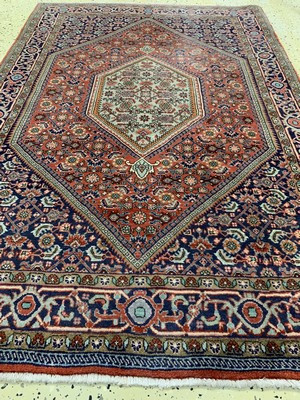 26678381c - Bijar old, Persia, approx. 60 years, wool on cotton, approx. 164 x 111 cm, faded colors, condition: 2. Rugs, Carpets & Flatweaves