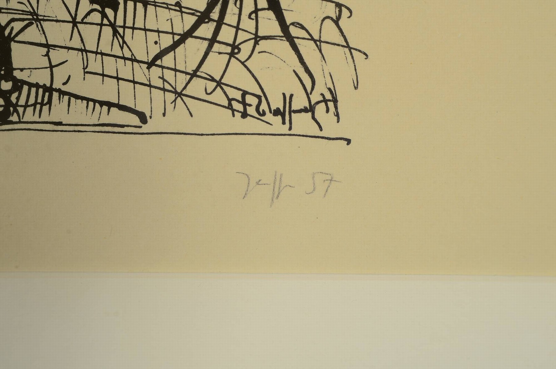 Detail a: Horst Janssen, 1929-1995 Hamburg, Lithographie, "Ahab", 1957, Ed. 7/10, 47x33 cm unter PP und Glas gerahmt, 74x63 cm