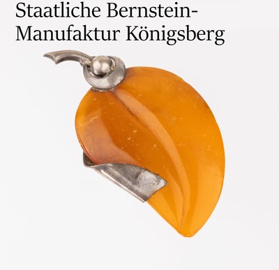 Image 26679364 - Bernstein-Brosche SBM in Blattform, Königsbergum 1935