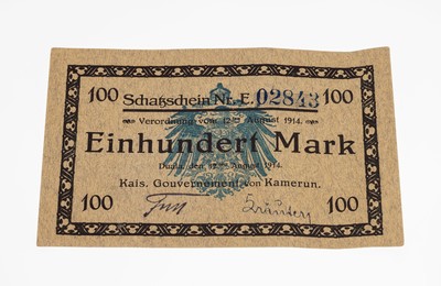 Image Banknotes, 100 Mark, German Reich, 1914 , Schatzschein des kaiserl. Gouvernement of ...