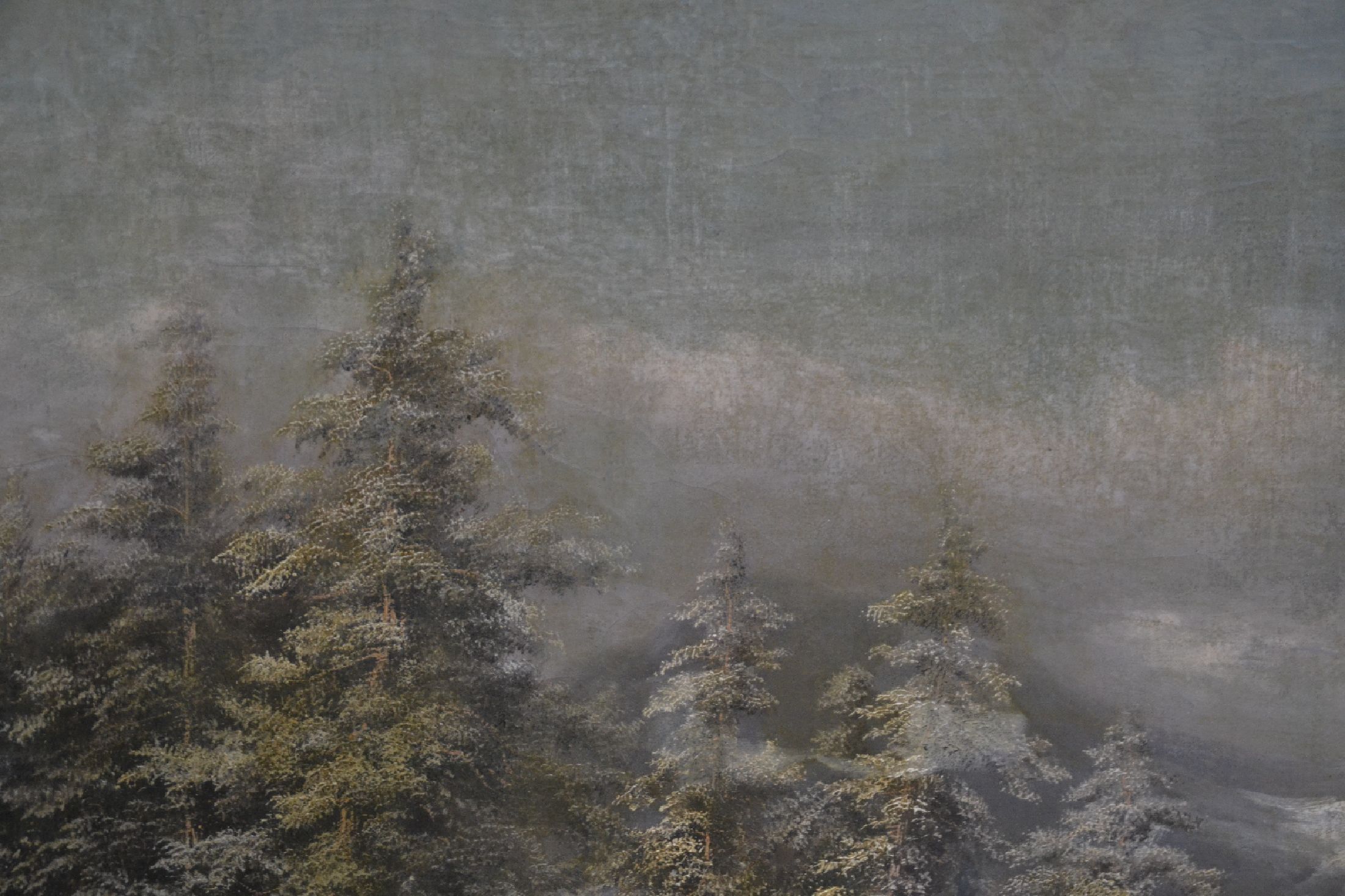 Detail e: Hans Marek, 1923-2006, Münchner Schule, sonnenbeschienene Winterlandschaft, mittig unten signiert, Öl/Platte, vergoldeter Prunkrahmen, ...