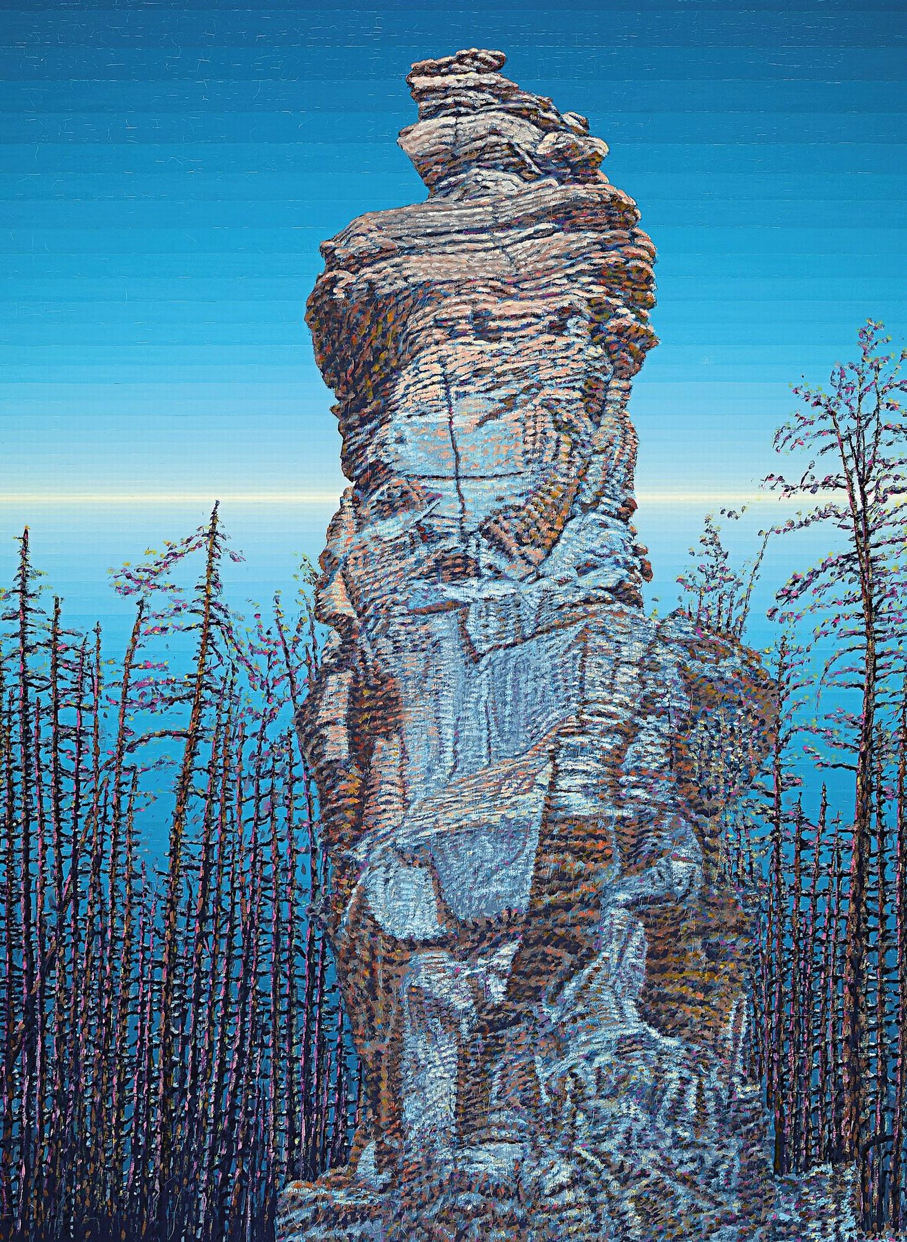 Klaus Wendel, 1935 Wollmesheim - 2005, Studium an der Akademie Karlsruhe bei Karl Hubbuch, aus der Serie "Monumente der Erdgeschichte - Pfälzer ...