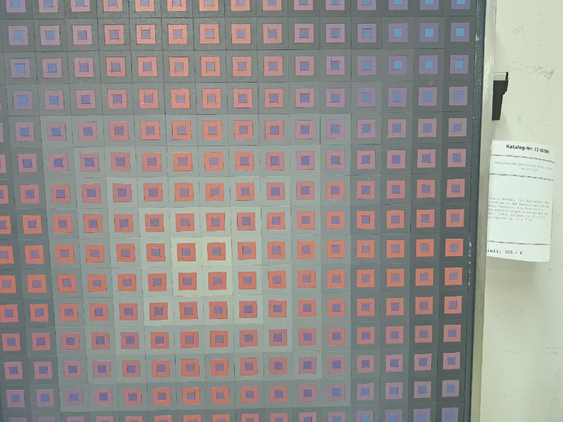 Detail c: Klaus Wendel, 1935 Wollmesheim - 2005, Studium an der Akademie Karlsruhe bei Karl Hubbuch, hier Facetten B I, rückseitig signeirt und betitelt und ...