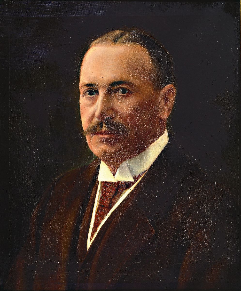 Konvolut zur Familienhistorie des Emil Schneider (1864-1934) aus Edenkoben, Porträtdes Kommerzienrates Emil Schneider (1864-1955), Öl/Lwd, ...