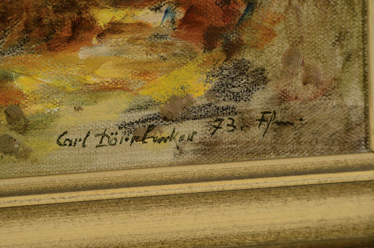 Detail d: Carl Dörrbecker, 1894-1983 Frankfurt am Main, Konvolut aus vier Gemälden in Öl, 1x weißes Ferienhaus im Grünen, auf Lwd, sign. und dat. 1970, ...