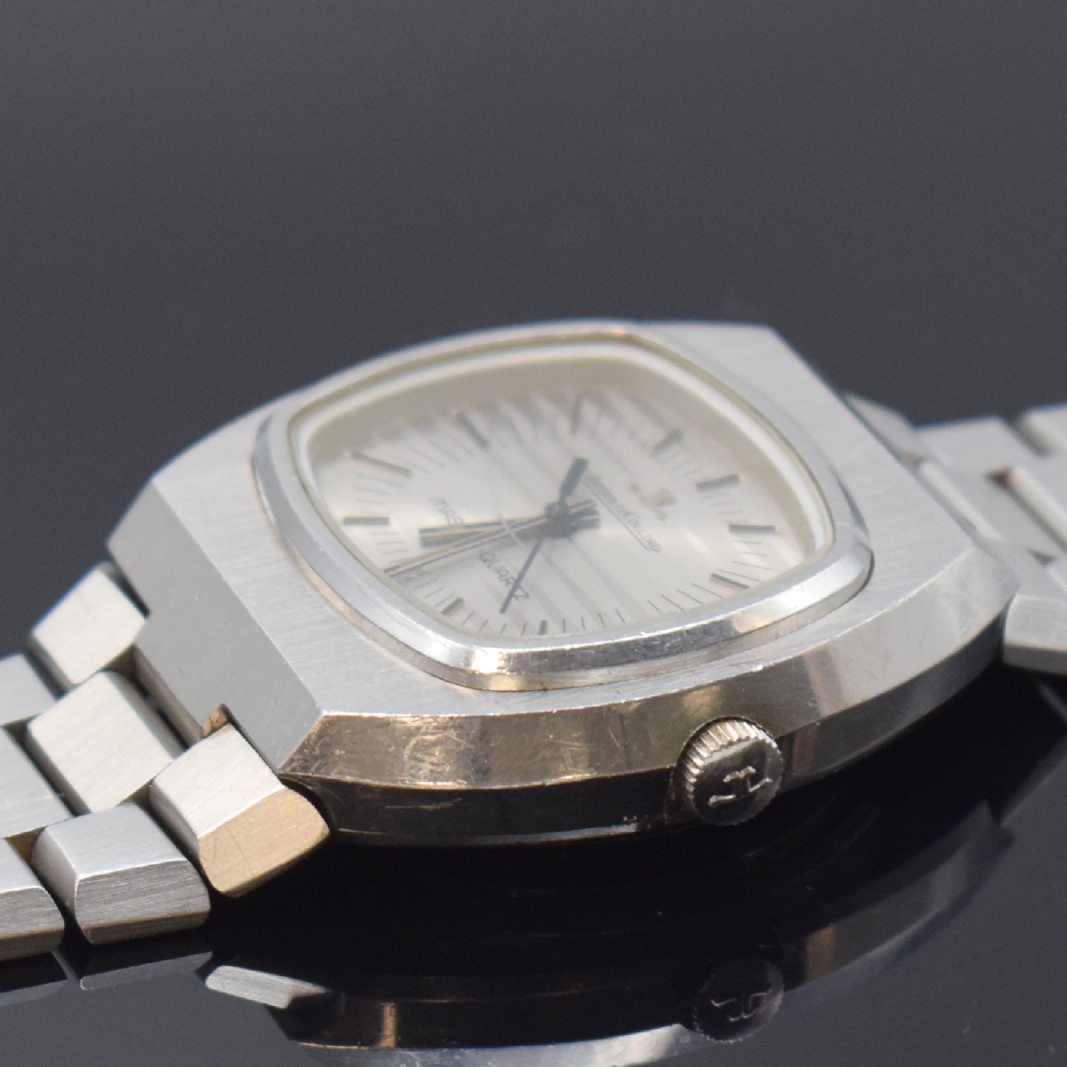Detail c: Jaeger-LeCoultre Master-Quarz große Herrenarmbanduhr in Stahl Referenz 23302-42,Schweiz um 1970, quarz, massives 2-teiliges Geh., Boden aufgedr., ...