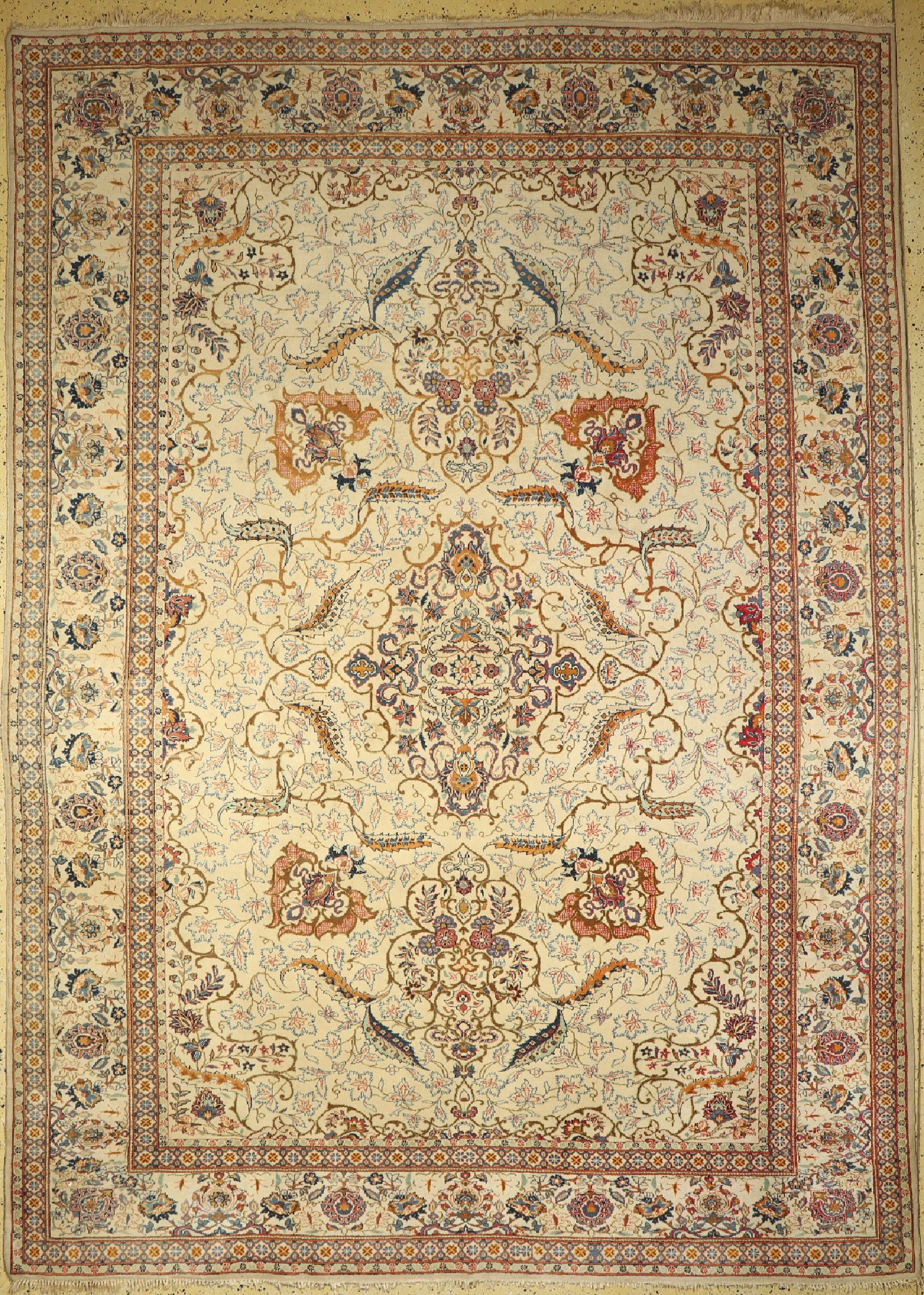 Keschan alt, Persien, um 1950, Wolle auf Baumwolle, ca. 373 x 266 cm, Reinigungsbedürftig, EHZ: 2
