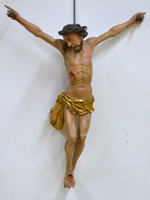 Image Crucified Jesus, Alpine, 2nd half of the 18th century, wood, fully carved, secondary ...