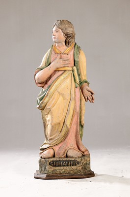 Image Steinskulptur, Evangelist Johannes, 2. Hälfte 18.Jh., Stein, polychrom gefasst, ...