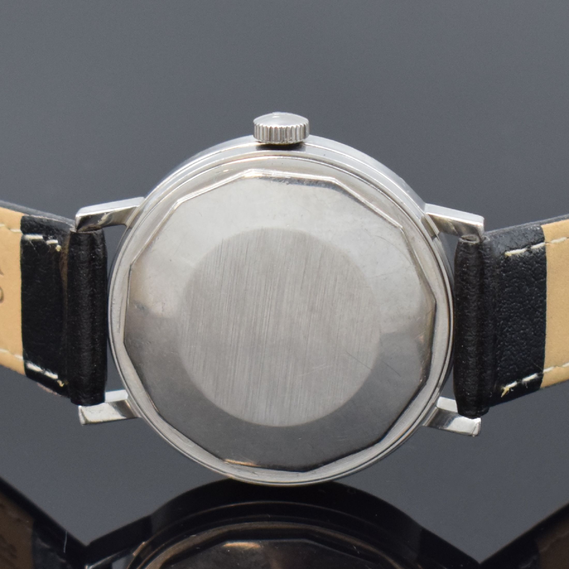 Detail c: TISSOT Herrenarmbanduhr Seastar, Schweiz um 1970, Automatik, Edelstahlgeh., Boden verschr., blaues Zifferbl. m. aufgel. Leuchtind., Anz. v. Std., ...