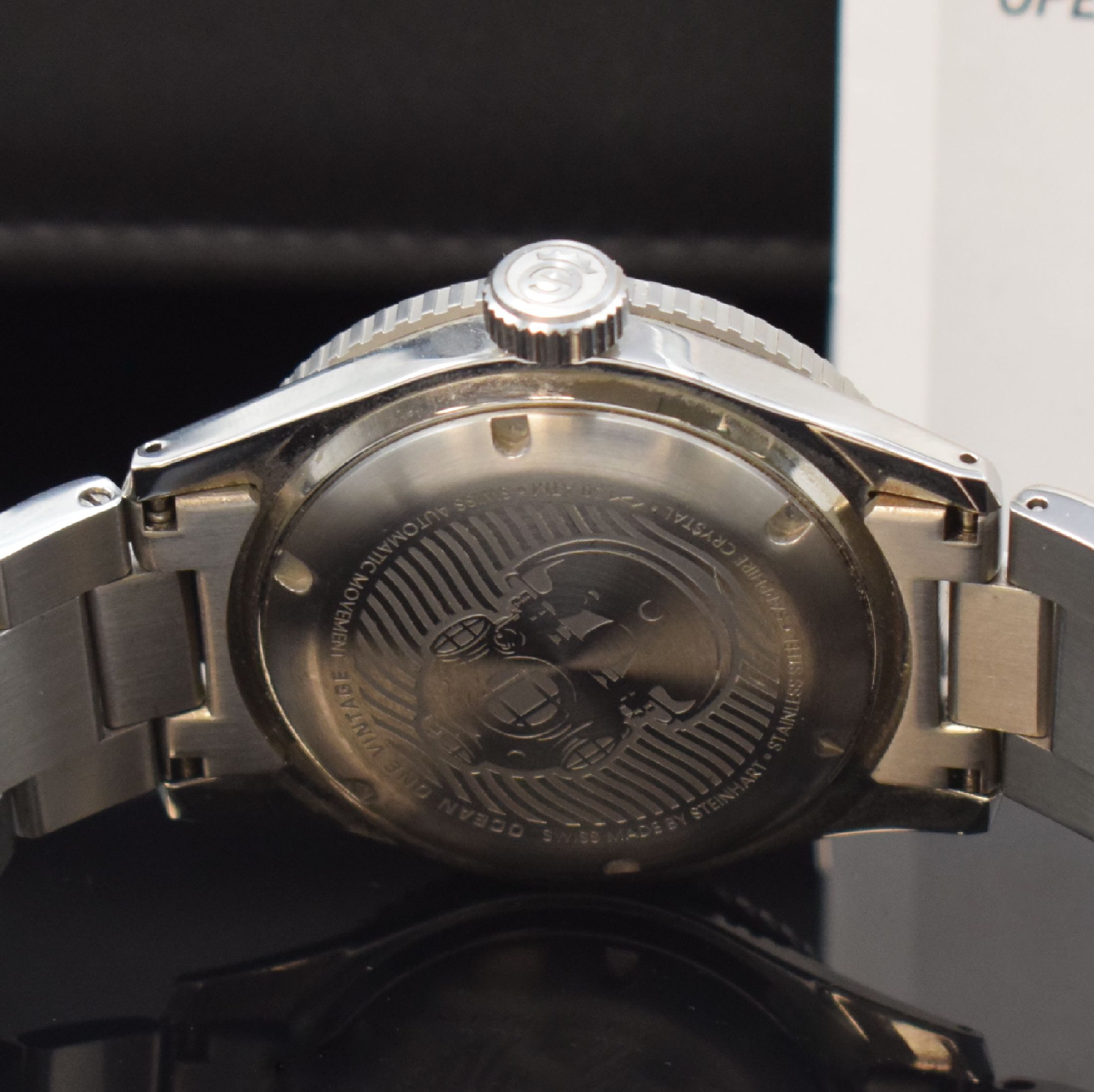 Detail d: STEINHART Ocean One Vintage Herrenarmbanduhr, Schweiz um 2020, Automatik, Boden u. Krone verschr., orig. Gliederband m. Faltschl., Lünette m. 60er ...