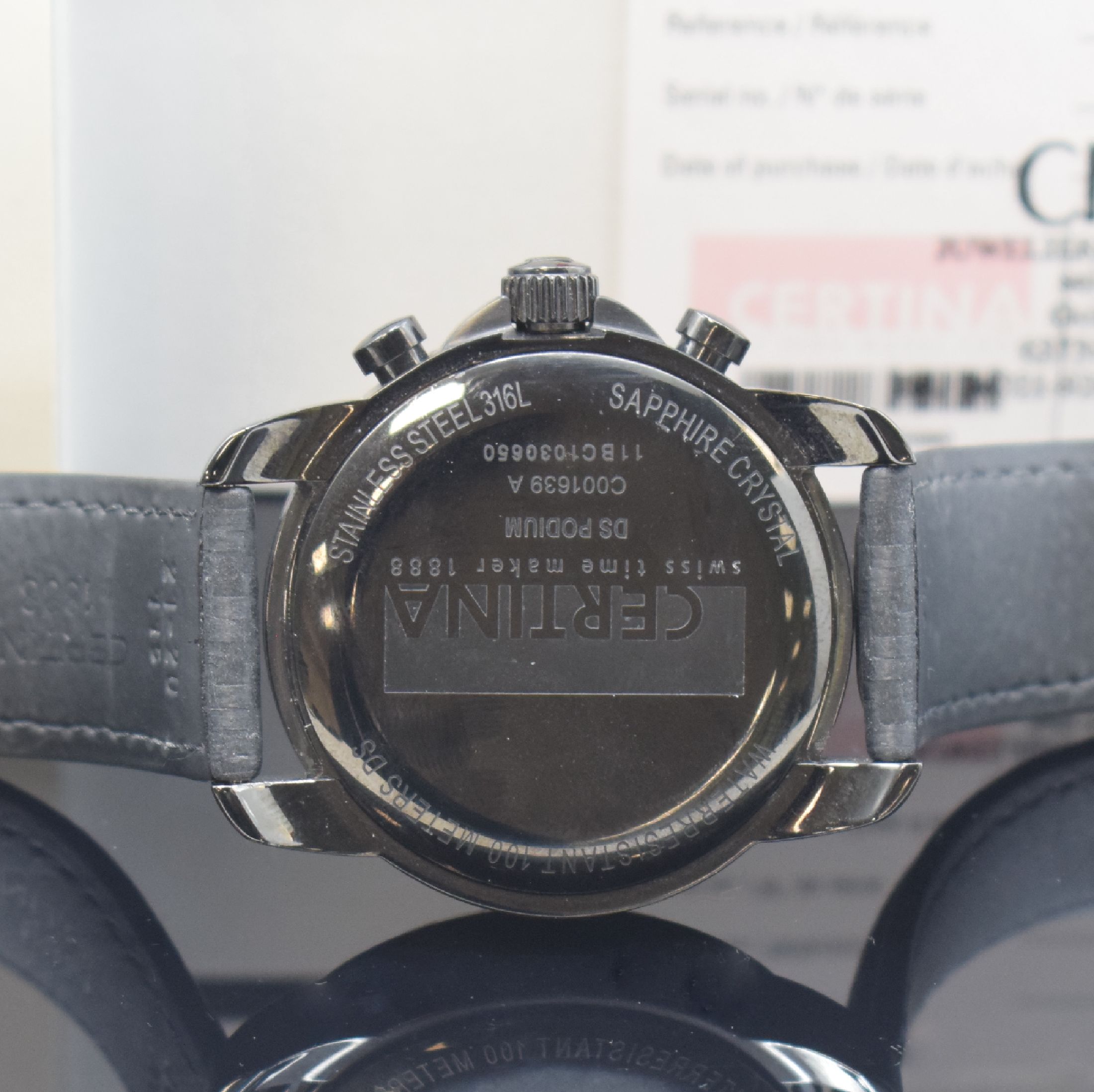 Detail d: CERTINA DS Podium GMT Armbandchronograph in Stahl Referenz C001639 A, Schweiz verk. lt. beil. Pap. 03/2012, quarz, geschw. Geh., Boden aufgedr., ...