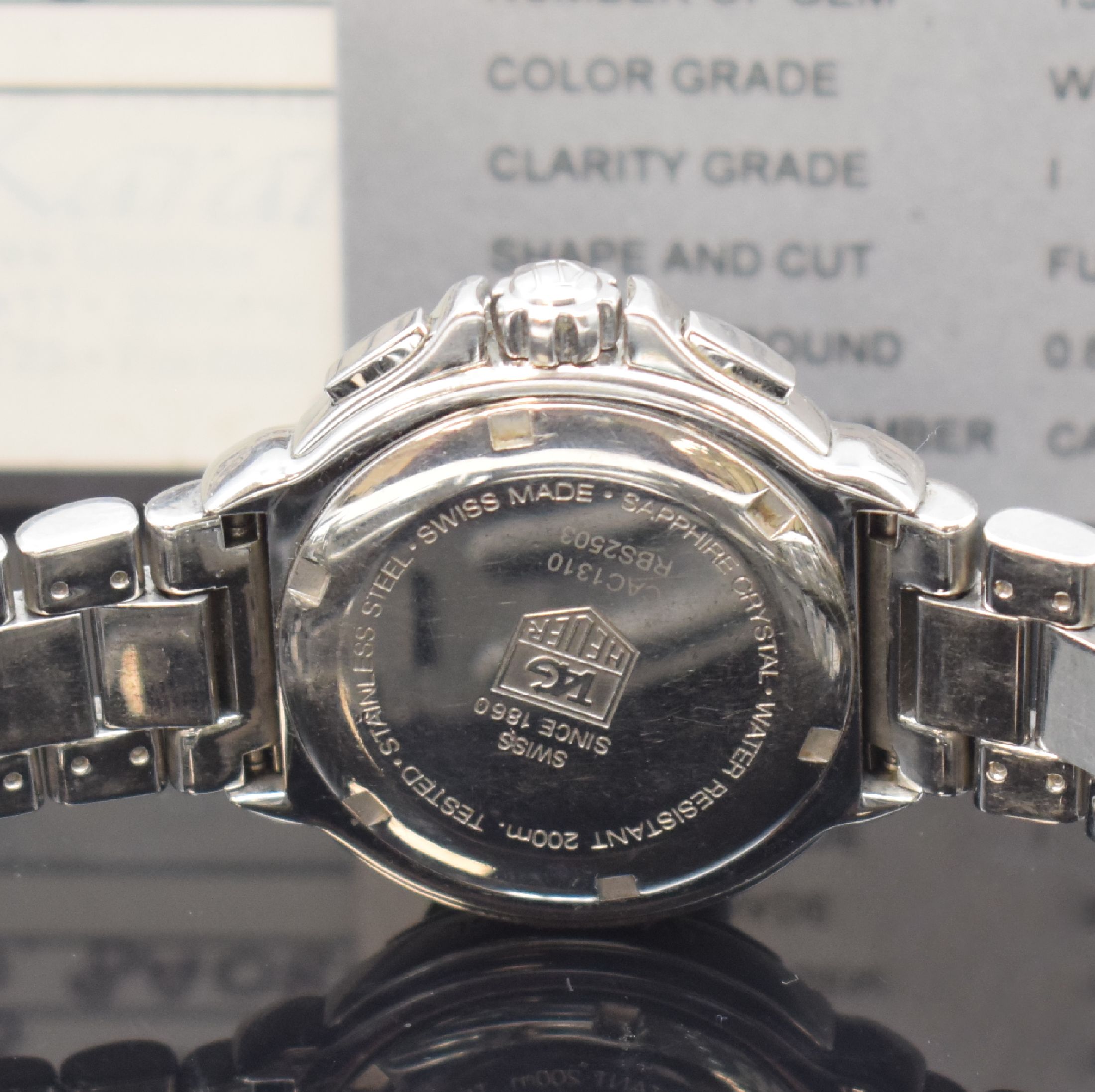 Detail d: TAG HEUER Formula 1 Lady Damenarmbanduhr mit Chronograph Referenz CAC1310, quarz, Schweiz verk. lt. beil. Gar.-Karte 10/2010, verschr. ...