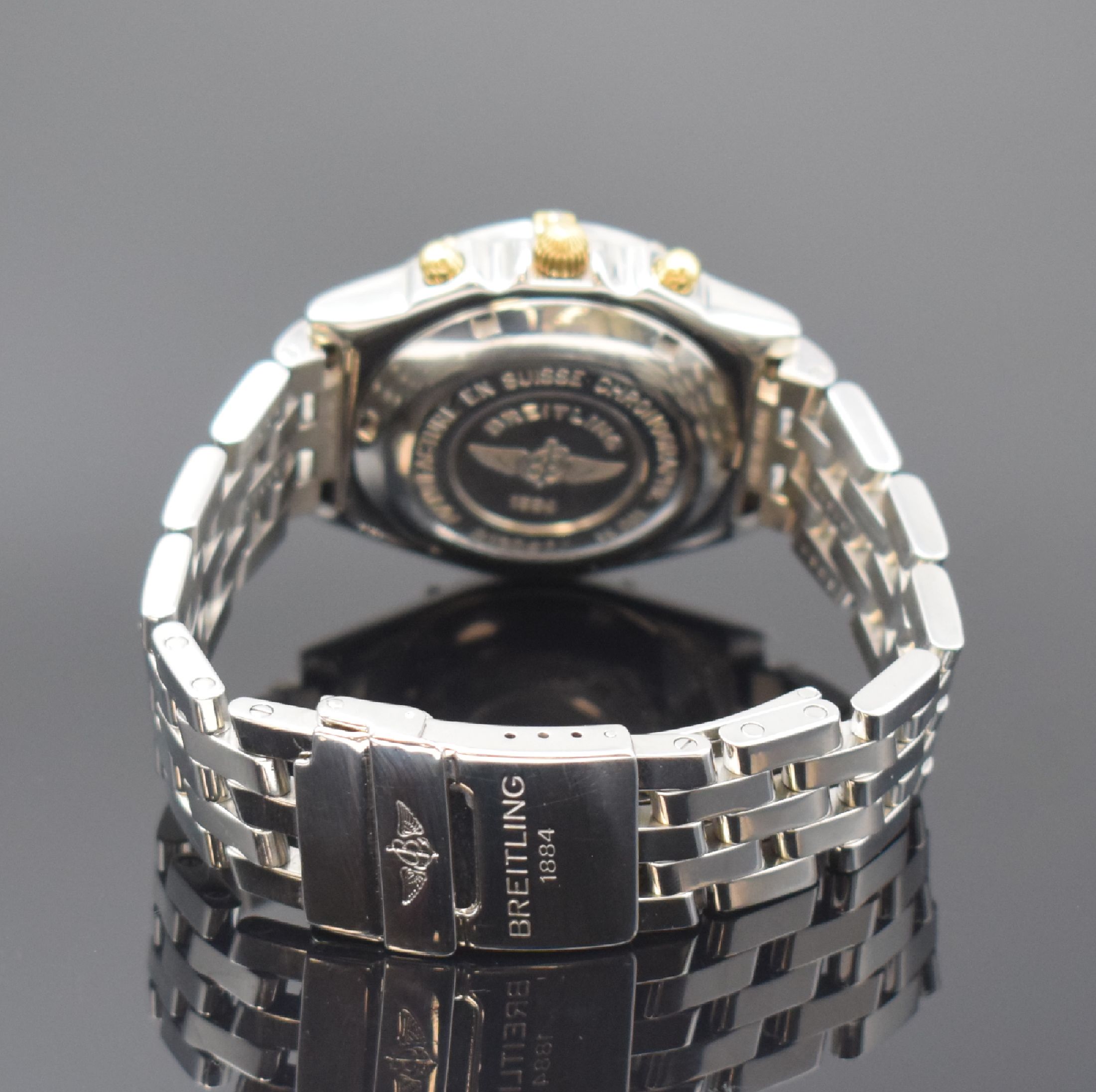 Detail b: BREITLING Armbandchronograph Referenz B13050.1 in Stahl/Gold am Stahlband, Schweiz um 2000, Automatik, verschr. Geh., eins. drehb. Lünette m. ...
