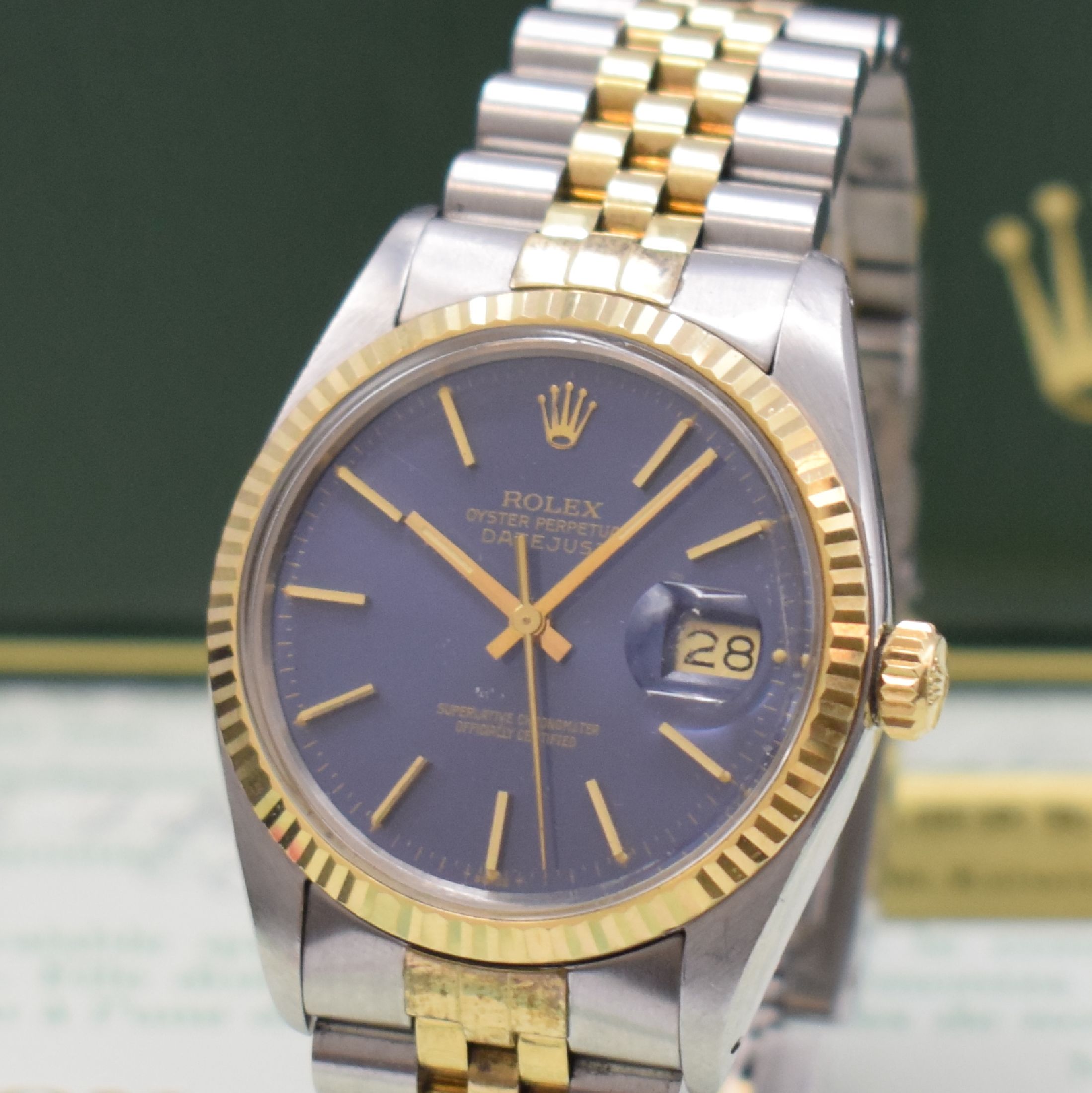 Detail a: ROLEX Herrenarmbanduhr Oyster Perpetual Datejust Referenz 16013, Automatik, Chronometer der Superlative in Edelstahl/Gold kombiniert inkl. ...