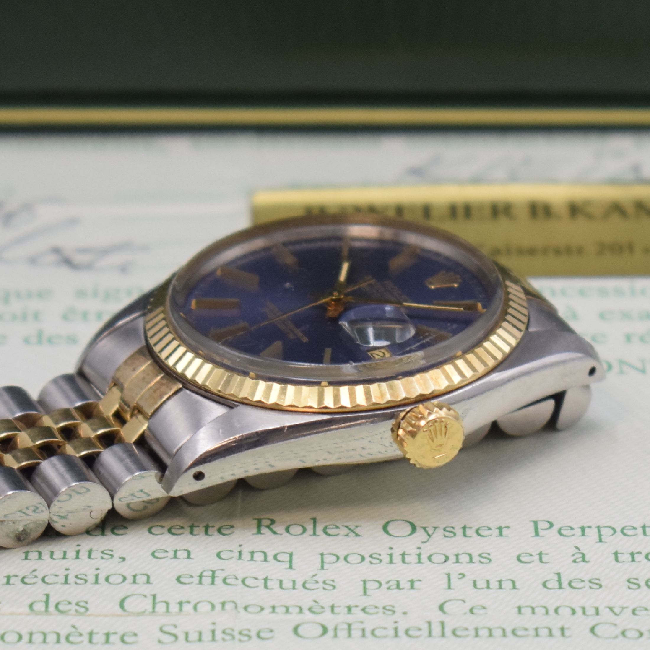 Detail c: ROLEX Herrenarmbanduhr Oyster Perpetual Datejust Referenz 16013, Automatik, Chronometer der Superlative in Edelstahl/Gold kombiniert inkl. ...