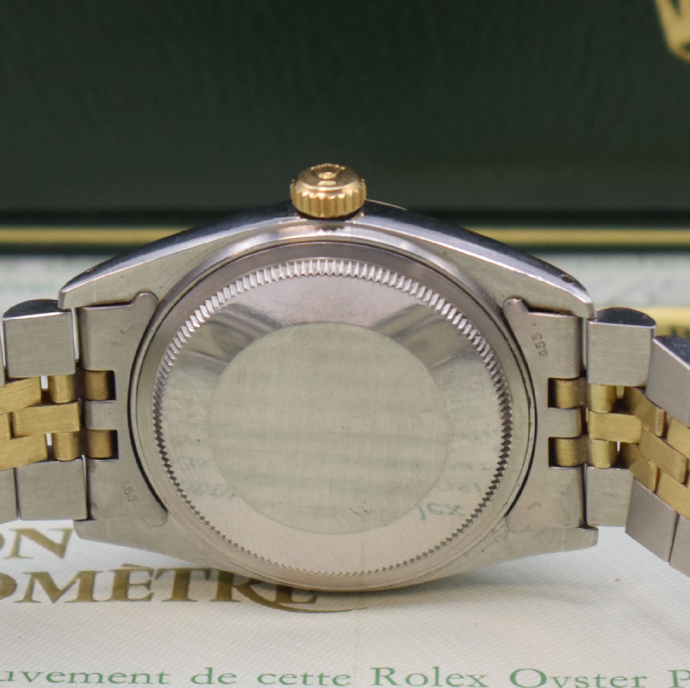 Detail d: ROLEX Herrenarmbanduhr Oyster Perpetual Datejust Referenz 16013, Automatik, Chronometer der Superlative in Edelstahl/Gold kombiniert inkl. ...
