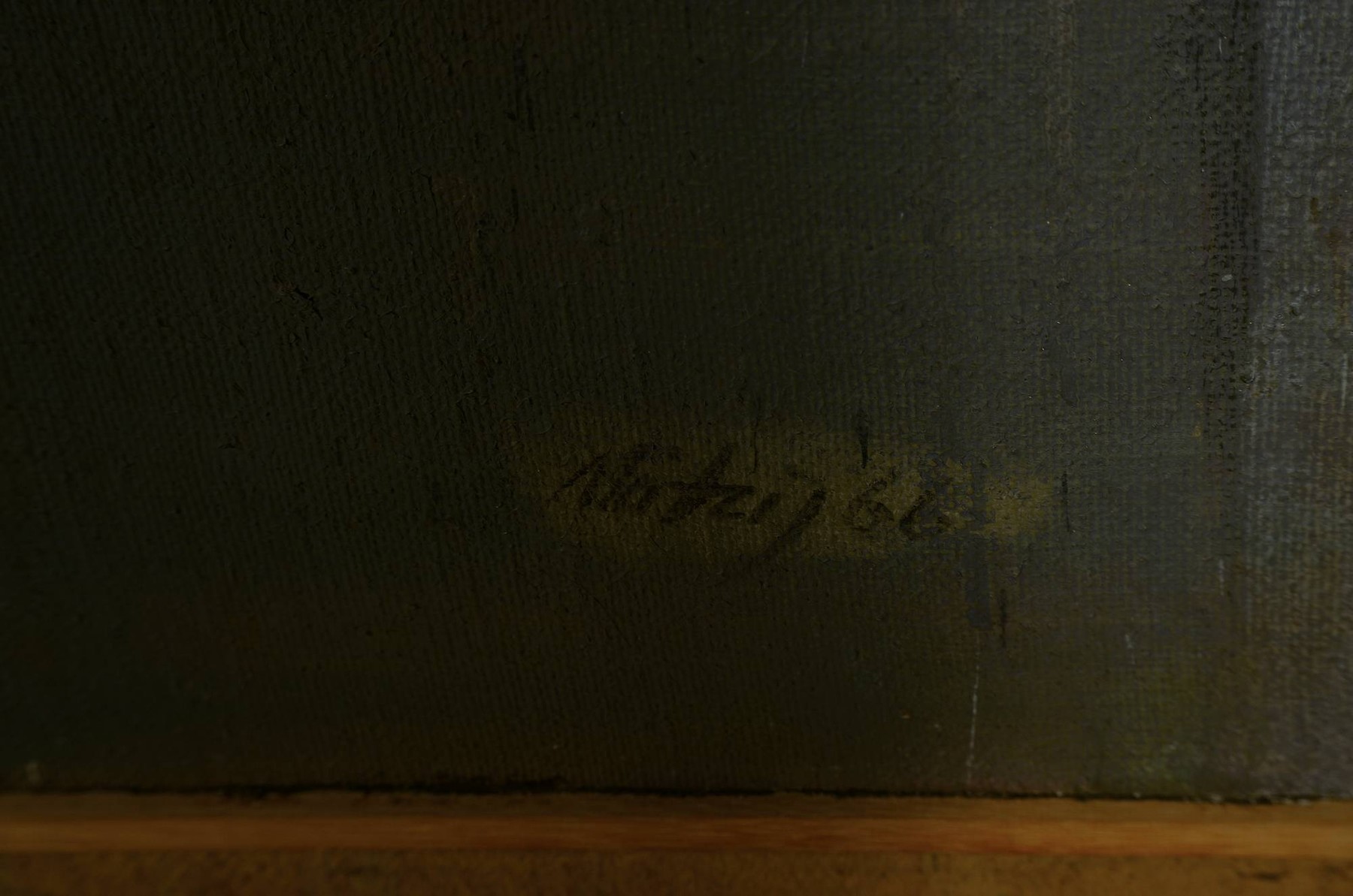 Detail a: Konrad Mätzig, 1940 Würgsdorf/Schlesien, Maler Bildhauer und Kunstpädagoge, der Aufsteiger, Öl/Lwd, signiert, dat. 66, rückseitig älterer ...