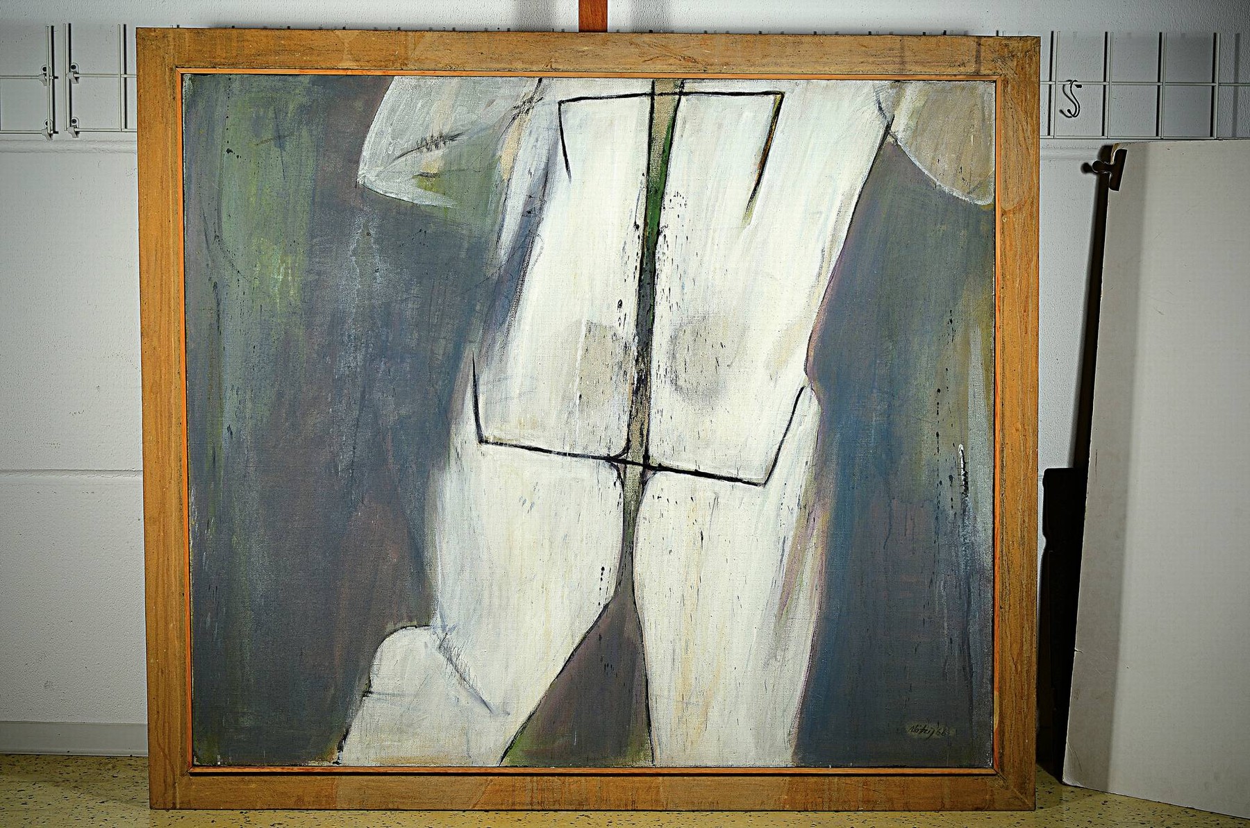 Detail k: Konrad Mätzig, 1940 Würgsdorf/Schlesien, Maler Bildhauer und Kunstpädagoge, der Aufsteiger, Öl/Lwd, signiert, dat. 66, rückseitig älterer ...