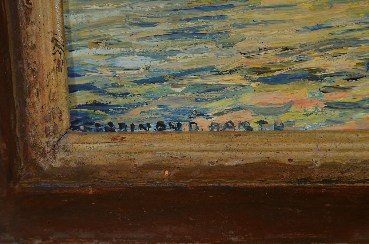 Detail a: Ferdinand Barth, 1902 Darmstadt-1979 Lautertal Wassermühle im Mühltal, 1970, links unten signiert, Öl/Masonit, 25x32 cm, Rahmen, 31x38 cm