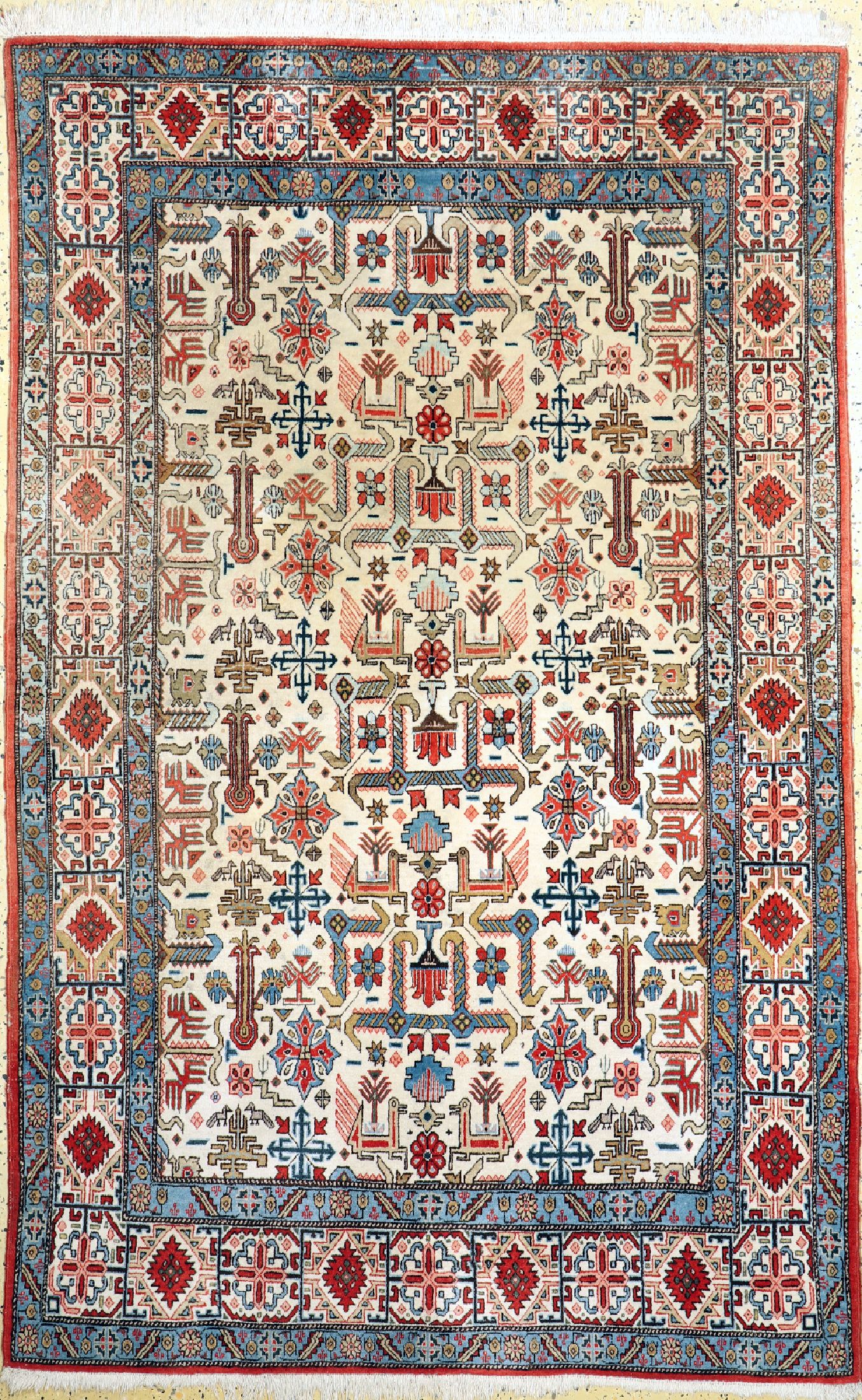 Ghom, Persien, um 1950, Korkwolle, ca. 216 x 136 cm, EHZ: 2, Flecken