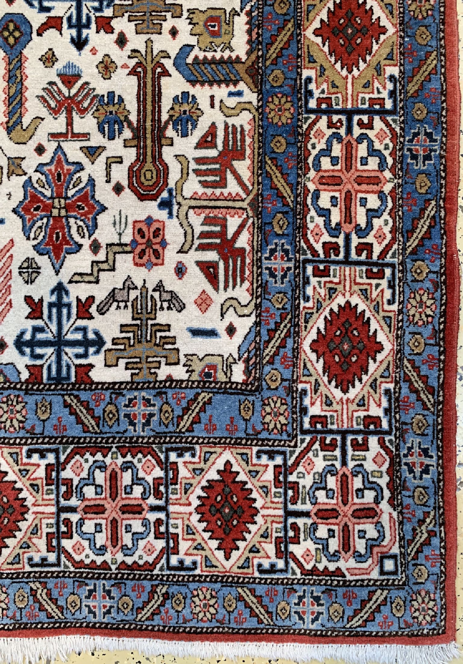 Detail a: Ghom, Persien, um 1950, Korkwolle, ca. 216 x 136 cm, EHZ: 2, Flecken