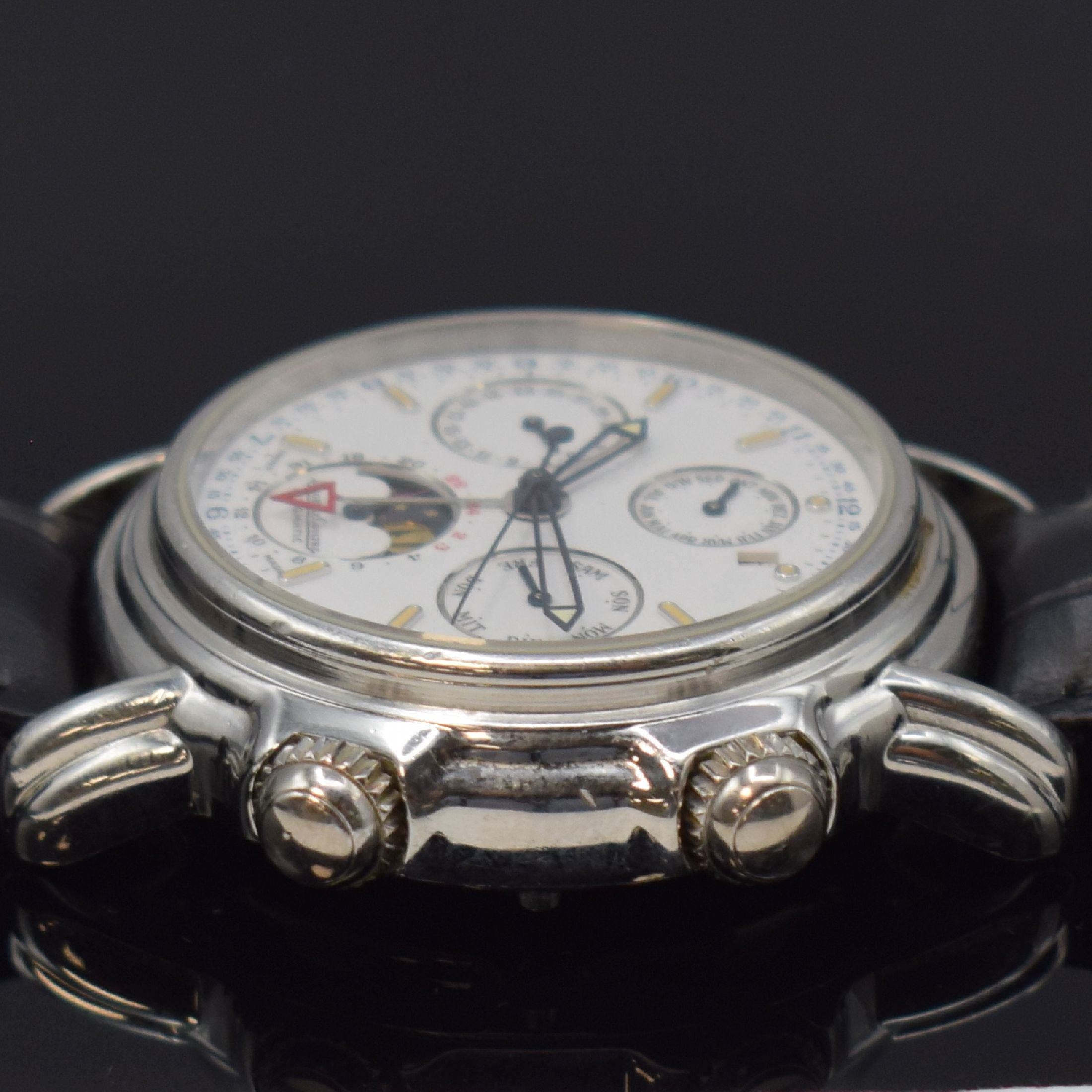 Detail f: Jaeger-LeCoultre Grand Reveil seltene auf 250 Stück limitierte astronomische Herrenarmbanduhr Calendrier Perpetual in Platin Referenz 180.6.99, ...