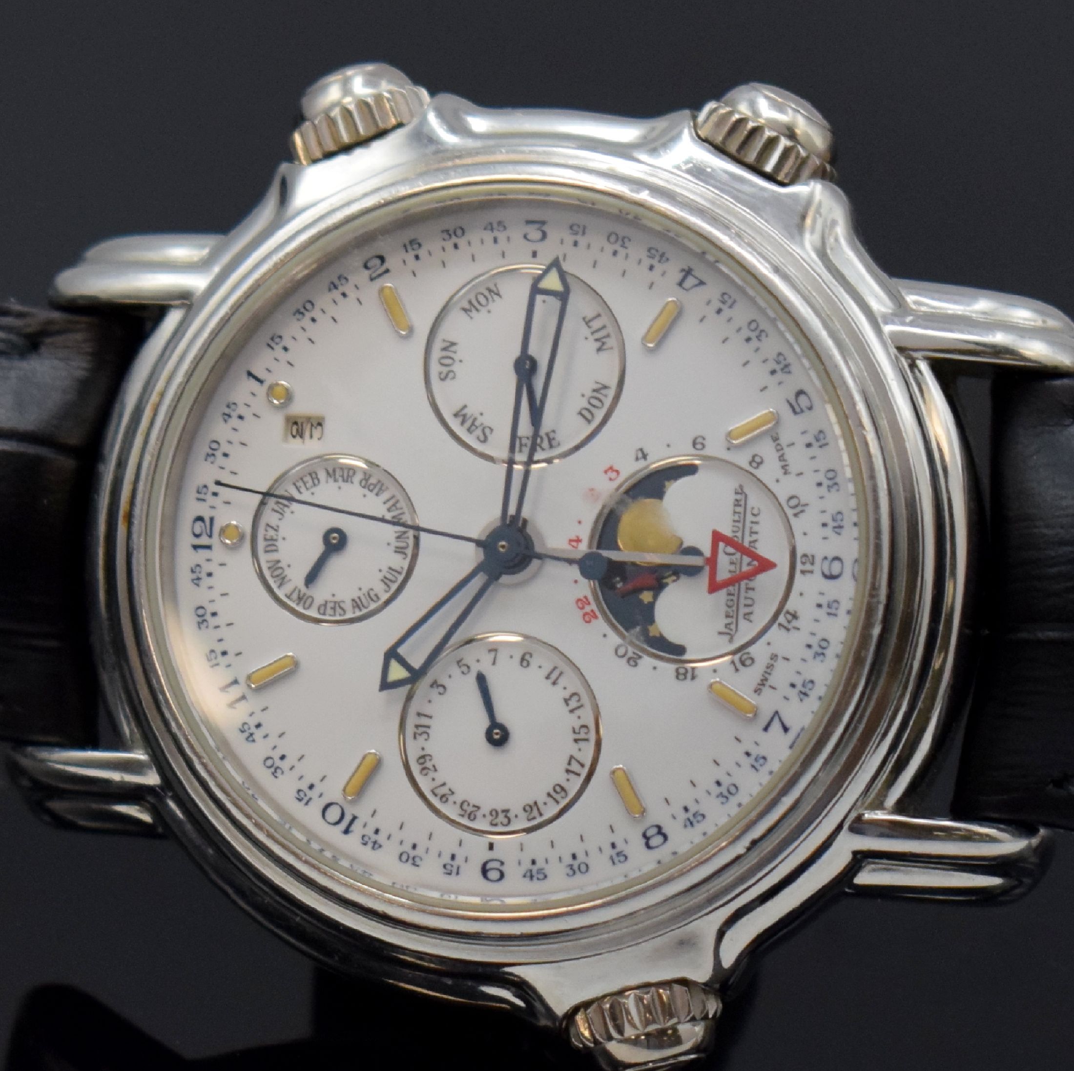 Detail k: Jaeger-LeCoultre Grand Reveil seltene auf 250 Stück limitierte astronomische Herrenarmbanduhr Calendrier Perpetual in Platin Referenz 180.6.99, ...
