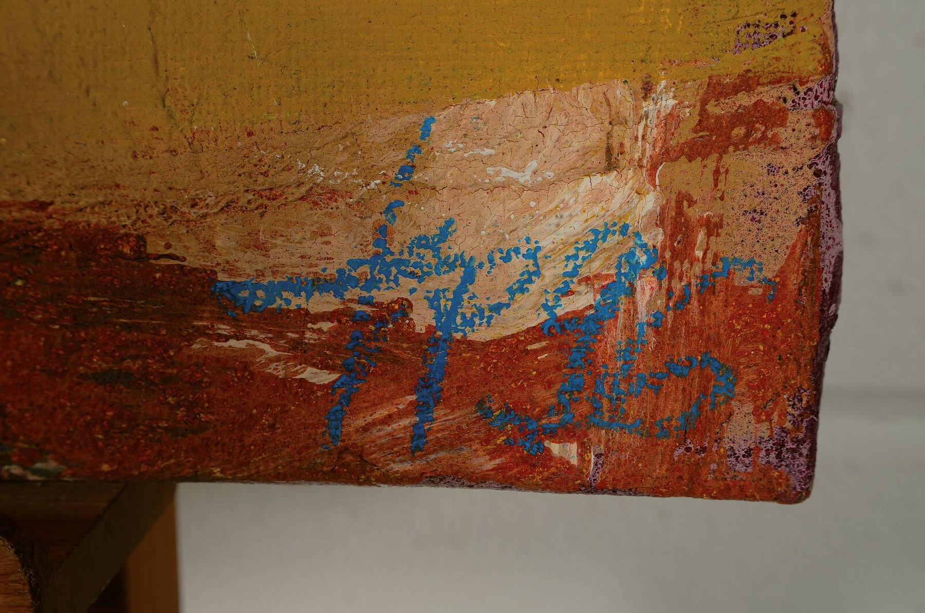 Detail a: Hans Peter Müller, geb. 1949, Ohne Titel, Acryl auf grober Leinwand, rechts unten monogr. und dat. 96, ca. 100x80cm