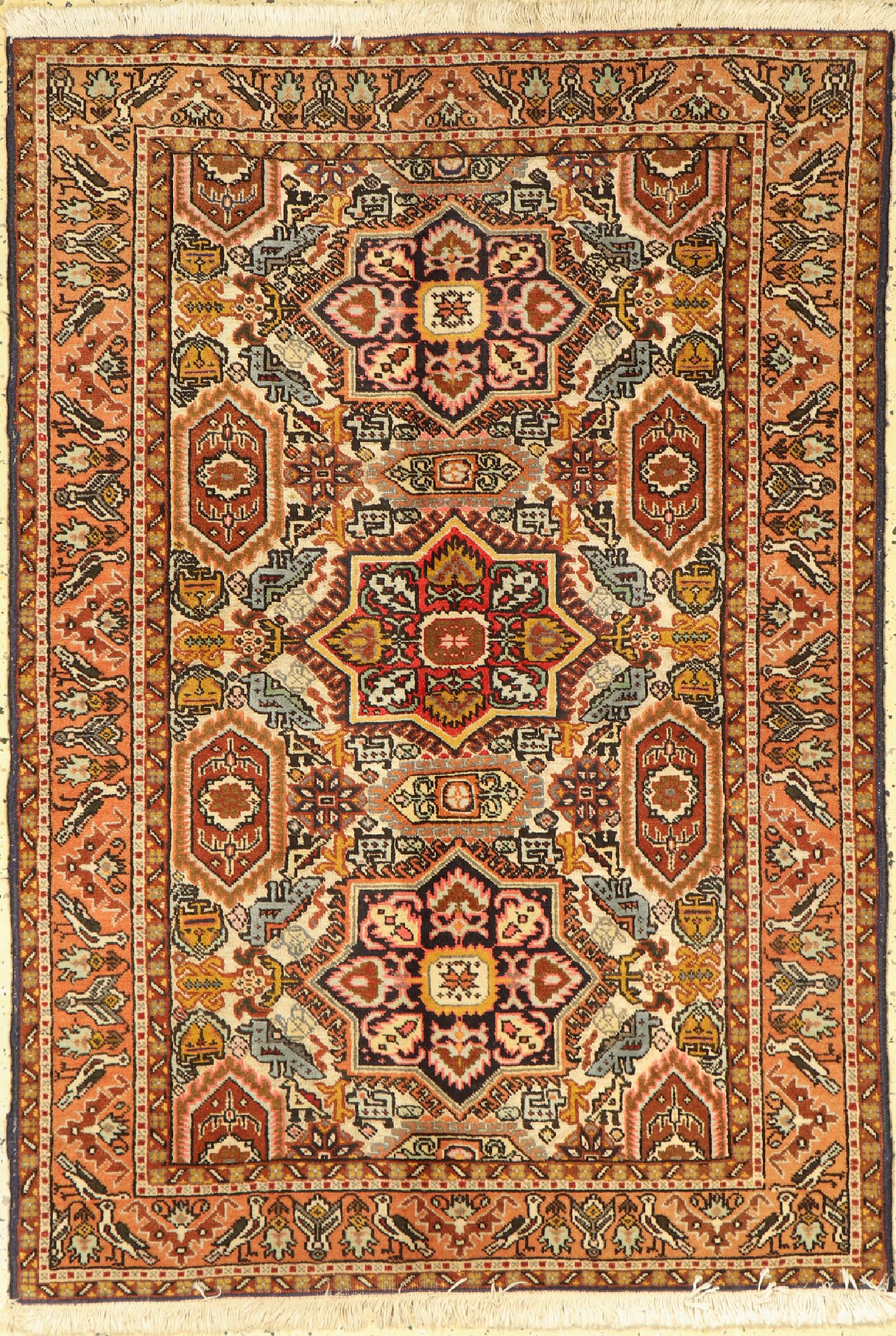 Ardebil"Seidengrund", Persien, ca. 50 Jahre, Wolle mit Seide, ca. 149 x 103 cm, EHZ:2