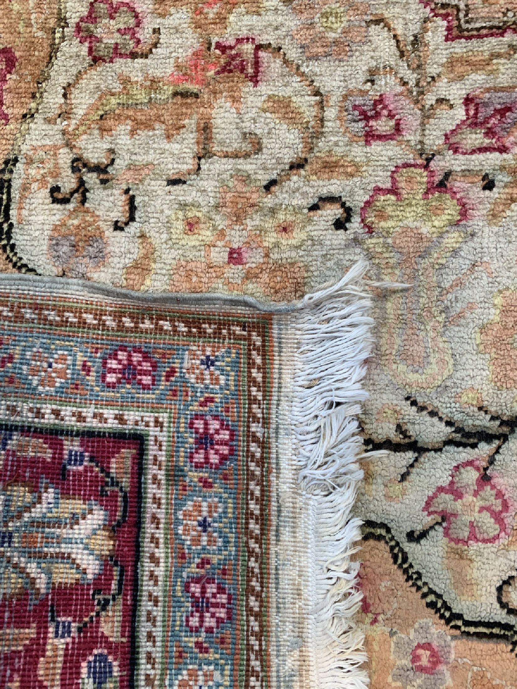 Detail d: Kayseri, Türkei, ca. 50 Jahre, merzerisierte Baumwolle, ca. 185 x 120 cm, EHZ: 2, reinigungsbedürftig