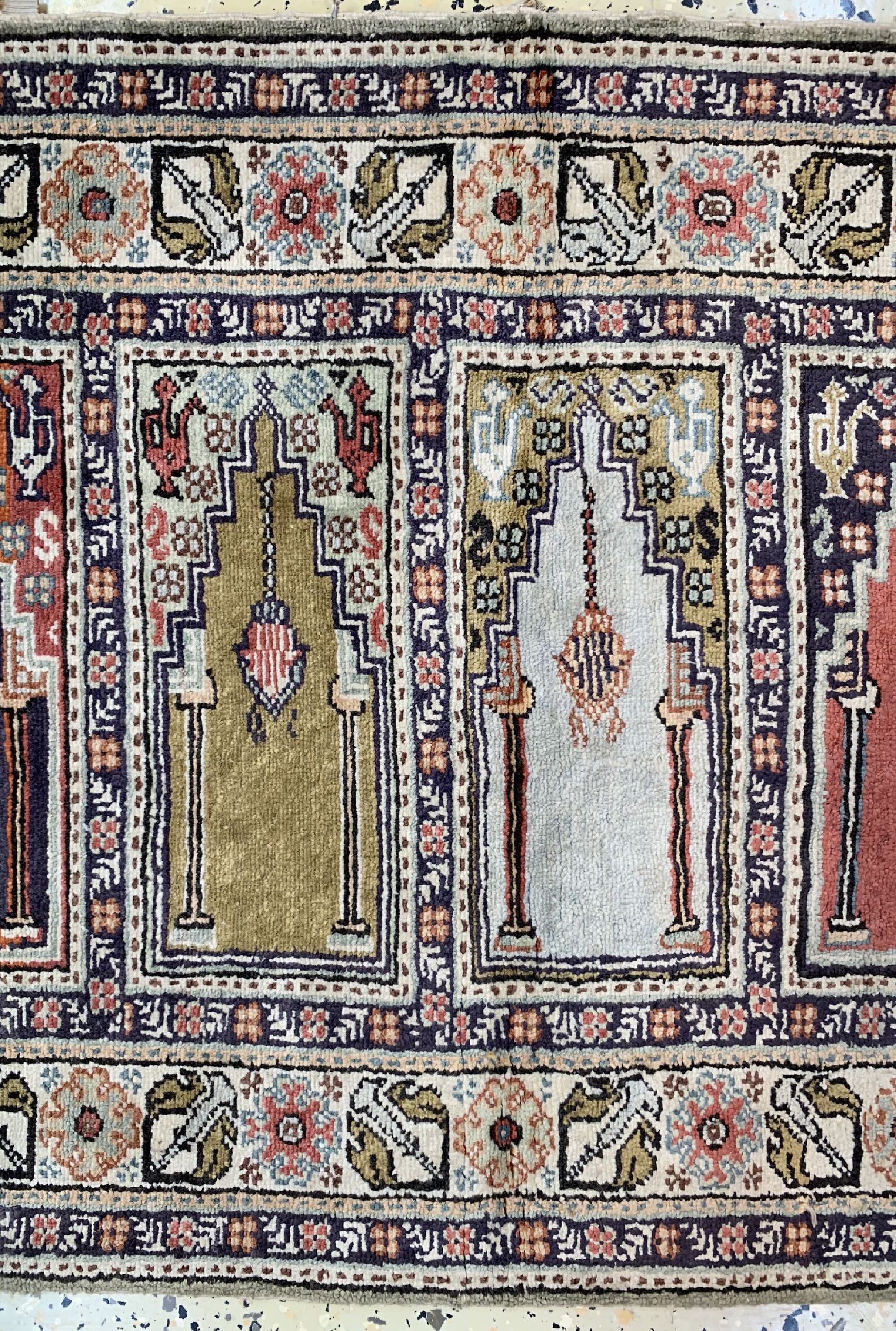 Detail b: Kayseri Suf, Türkei, um 1950, merzerisierteBaumwolle, ca. 185 x 62 cm, EHZ: 2