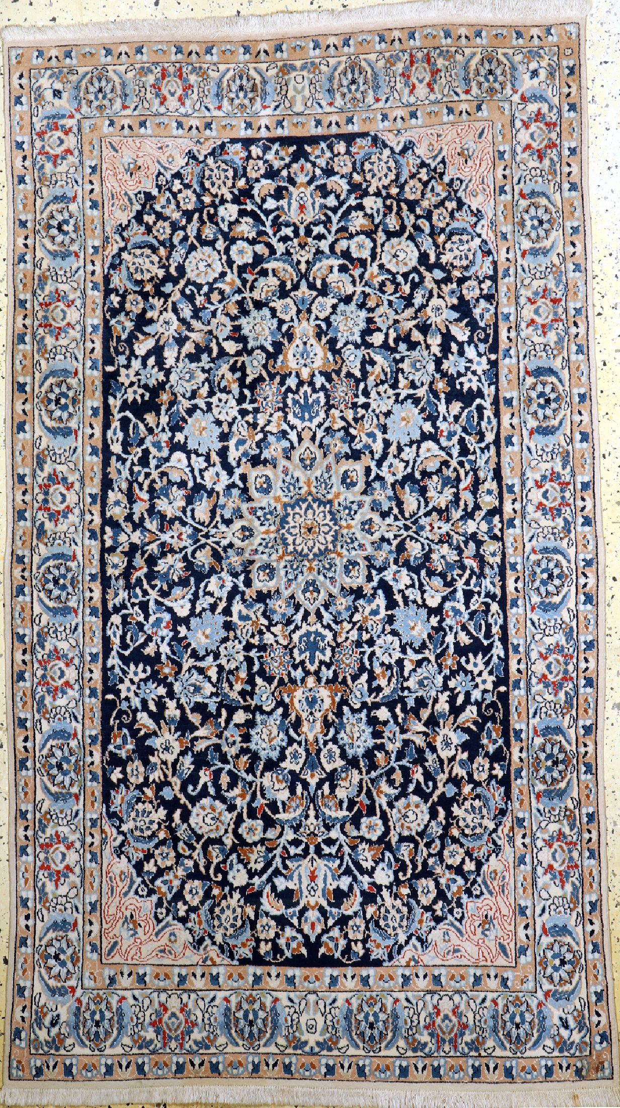 Nain, Persien, um 1950, Korkwolle mit Seide, ca. 201 x 115 cm, EHZ: 2