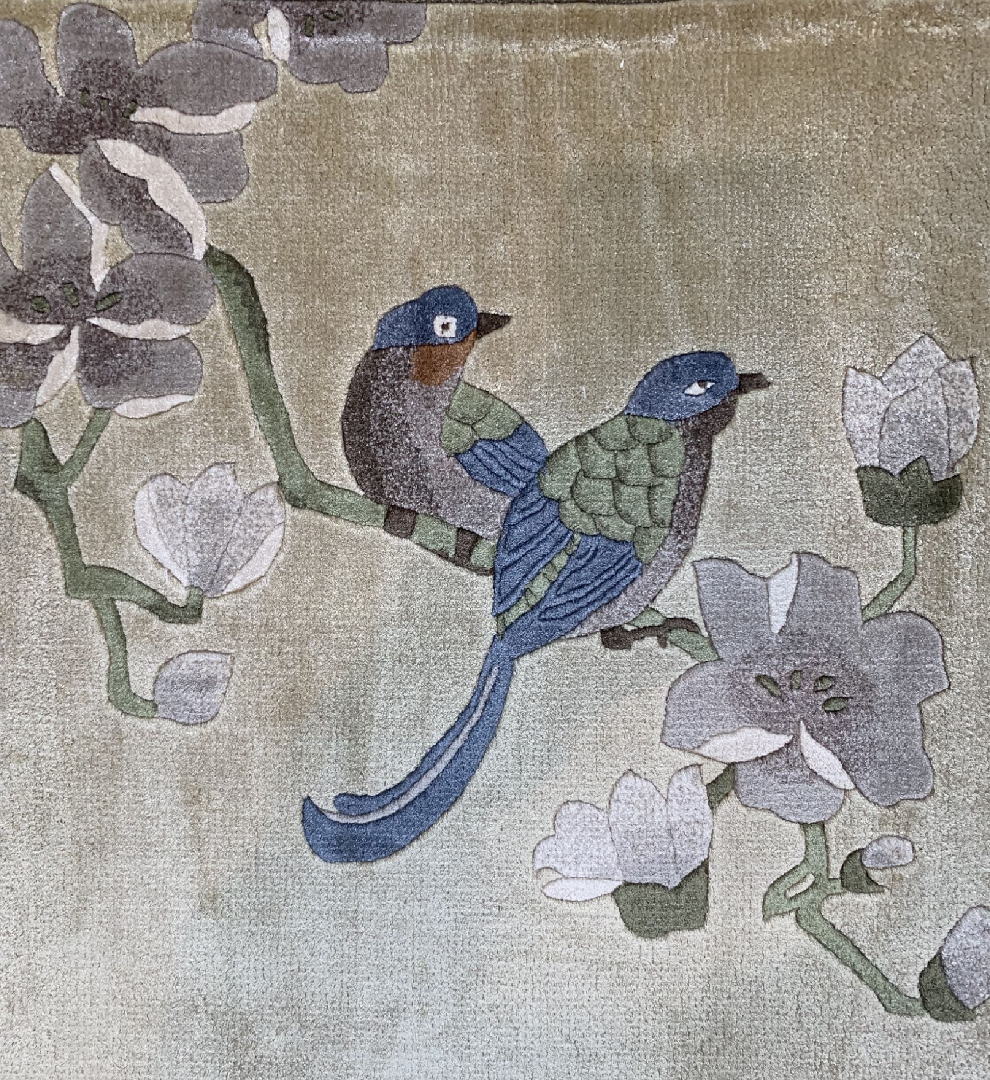 Detail b: 5 Lots China Seide, um 1960, reine Naturseide, ca. 46 x 46 cm, EHZ: 2