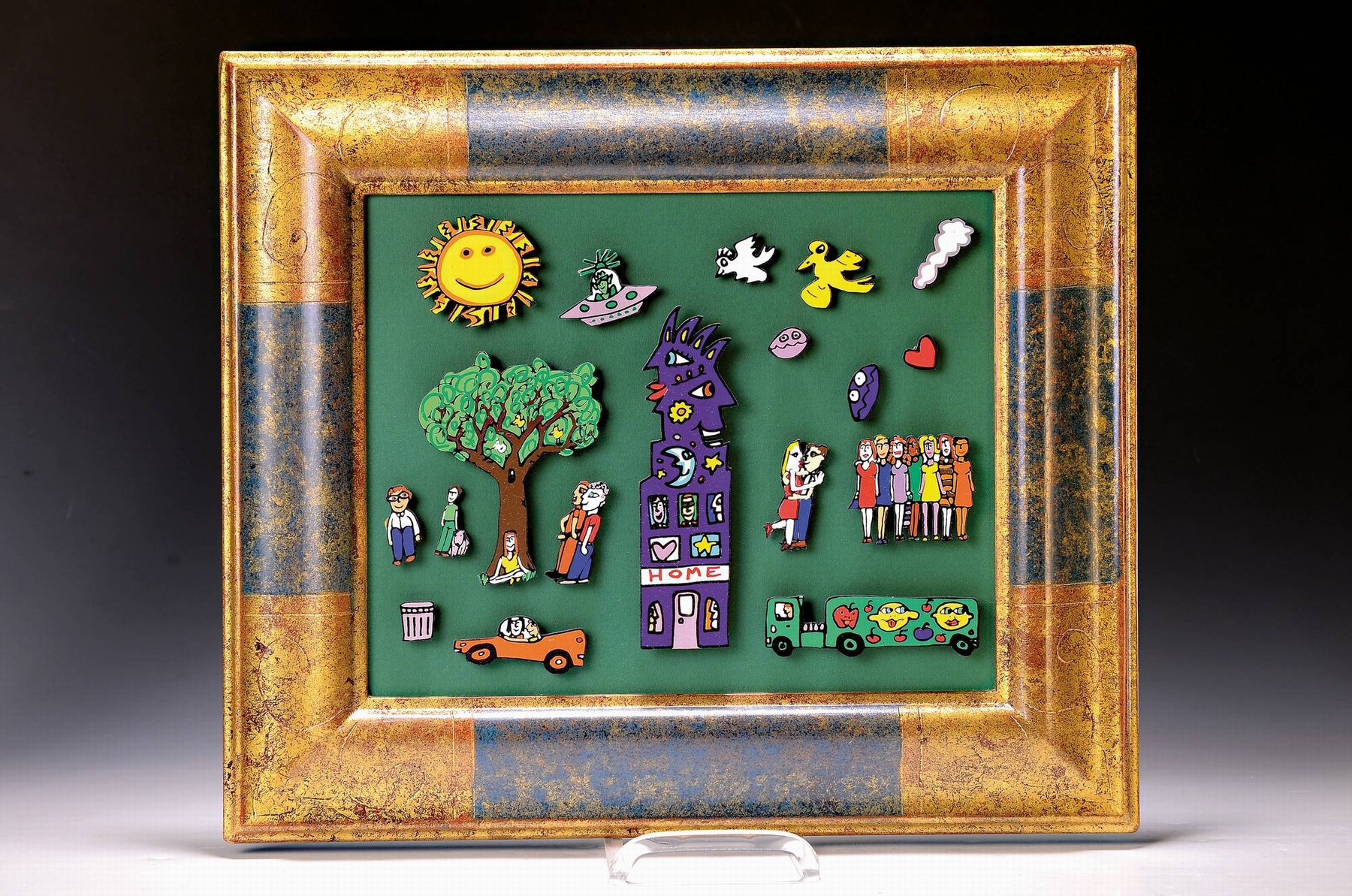 Detail k: James Rizzi, 1950-2011, 18 Magnete versch. Größen in einem Rahmen ca. 33x29cm bzw. 37x42cm