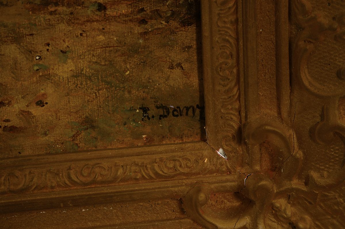 Detail a: Wilhelm Morano, 1885 Weingarten -, nach 1930 Mannheim, Stillleben mit Dahlien, Öl/ Karton, signiert, l. verschmutzt, ca. 554 x 40cm, ...