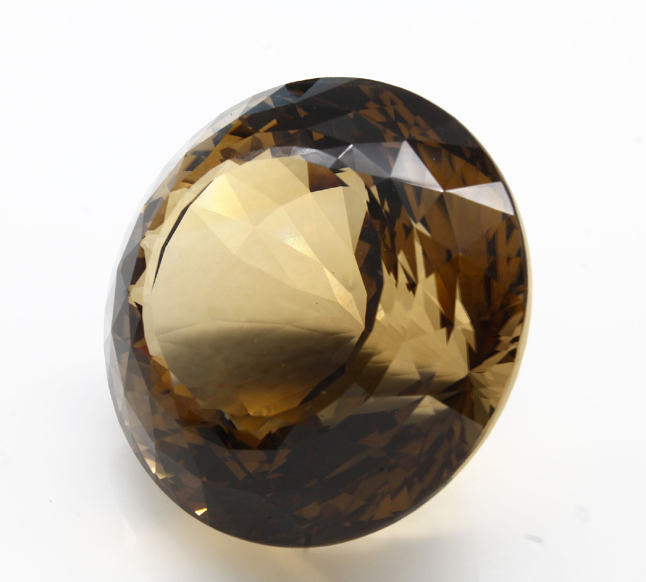 Detail b: Rauchquarz, Sternschliff, goldbraune leuchtende Farbe, gute Qualität, Sammlerobjekt, ca. 159.1 g, ca. 795.5 ct, ca. 56.8 mm, Unikat, Handarbeit, ...