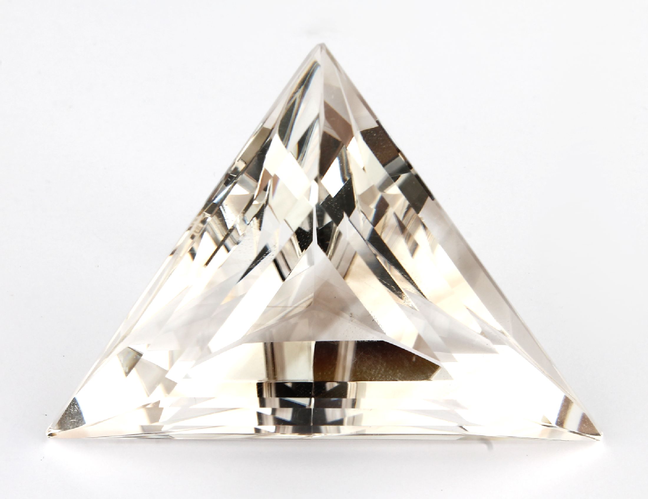 Bergkristall, Dreieck, feinste Qualität undReinheit, Schmuck- und Sammlerobjekt, ca. 50.3g, 251.5 ct, ca. 60 x 43 mm, Unikat, Handarbeit, feinste ...