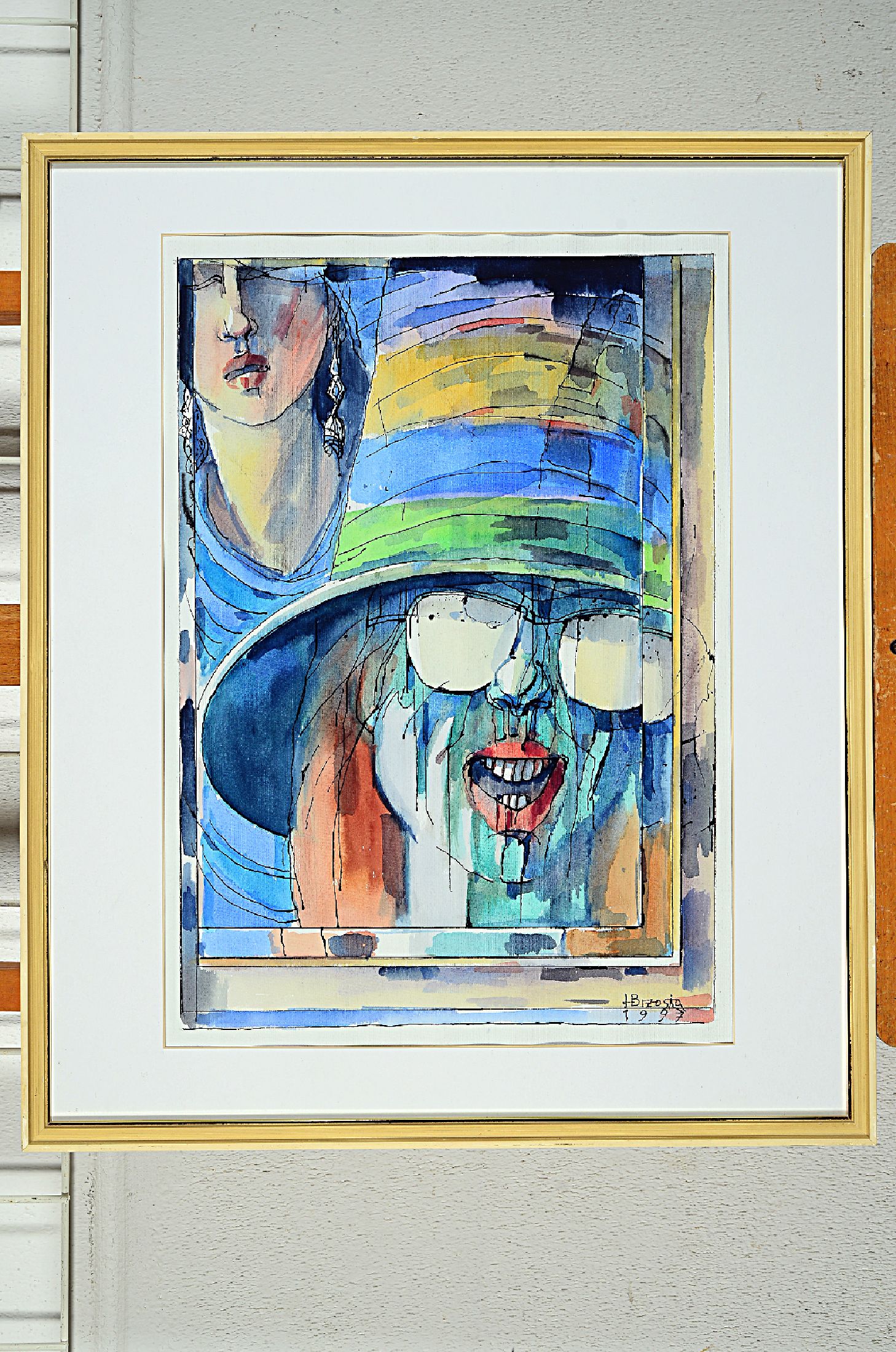 Heinz Brzoska, 1942 Katowice-2015 Ludwigshafen, Figurale Komposition, Tusche und Aquarell auf Papier, signiert und dat. 1997, ca. 47x33 cm, PP, ...