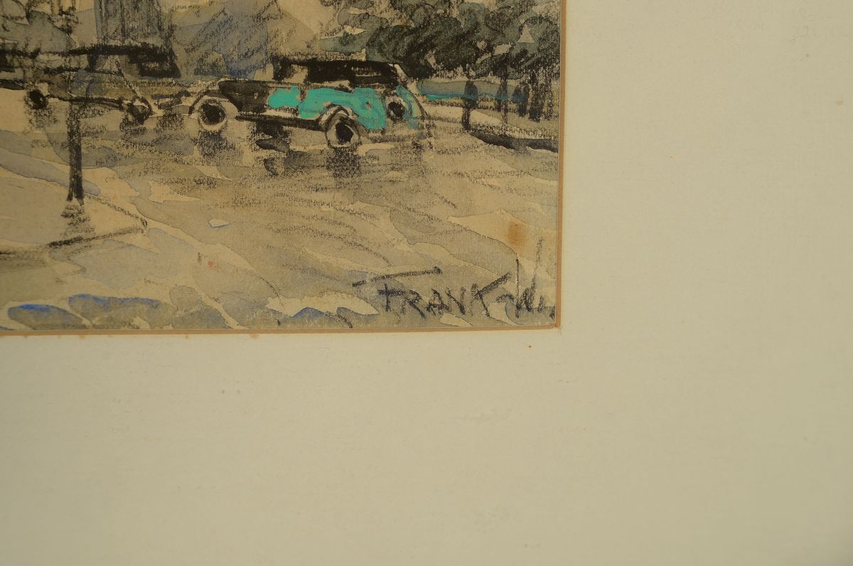 Detail a: Frank-Will das ist Frank William Boggs, 1900-1951, Blick auf die Kathedrale Notre Dame de Paris, Aquarell auf Papier, rechts unten sign., ca. ...