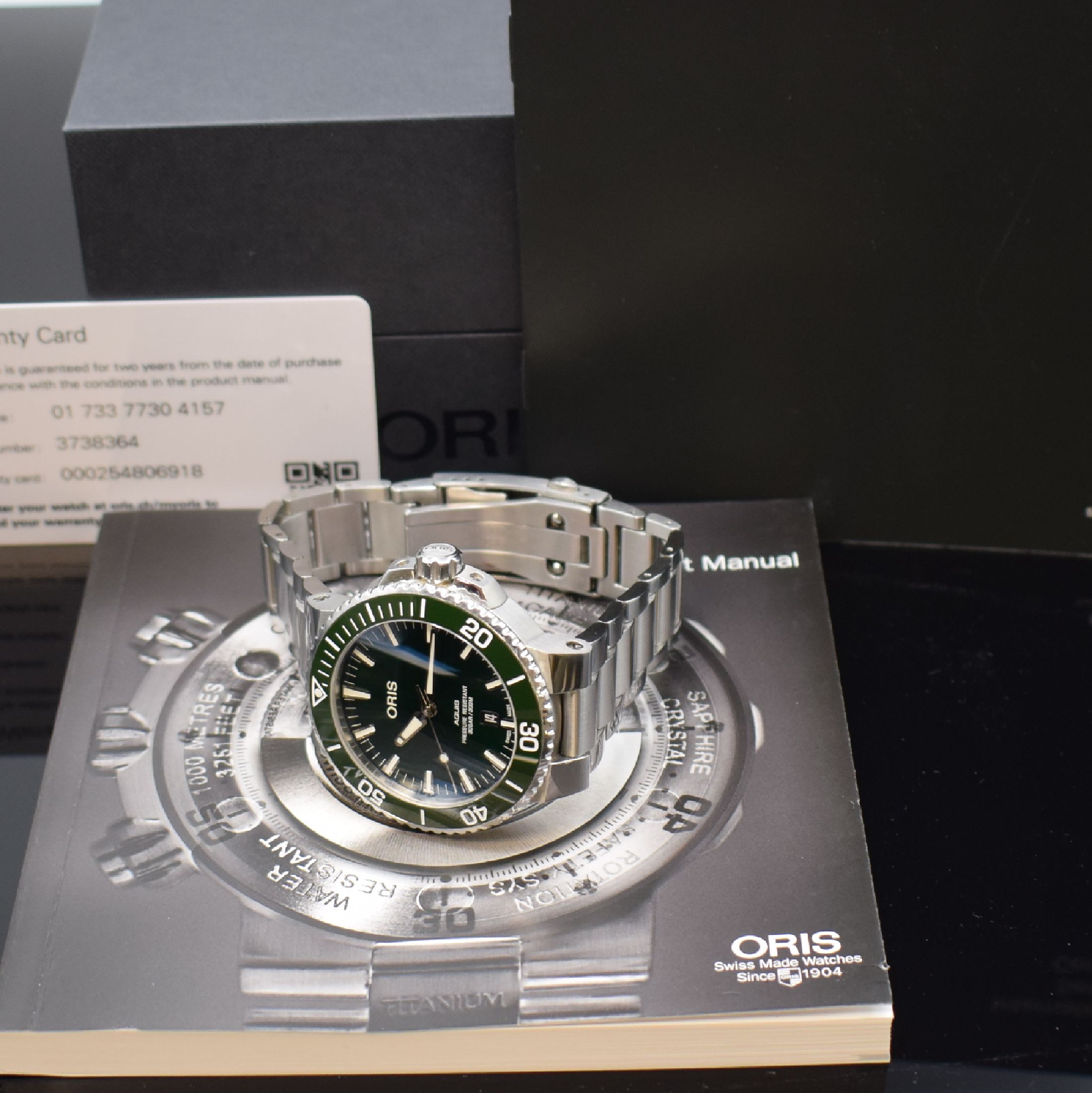 Detail f: ORIS Aquis Herrenarmbanduhr in Edelstahl Referenz 0173377304157, Schweiz um 2018, Automatik, beids. vergl. Geh. inkl. Gliederband mit Faltschl., ...