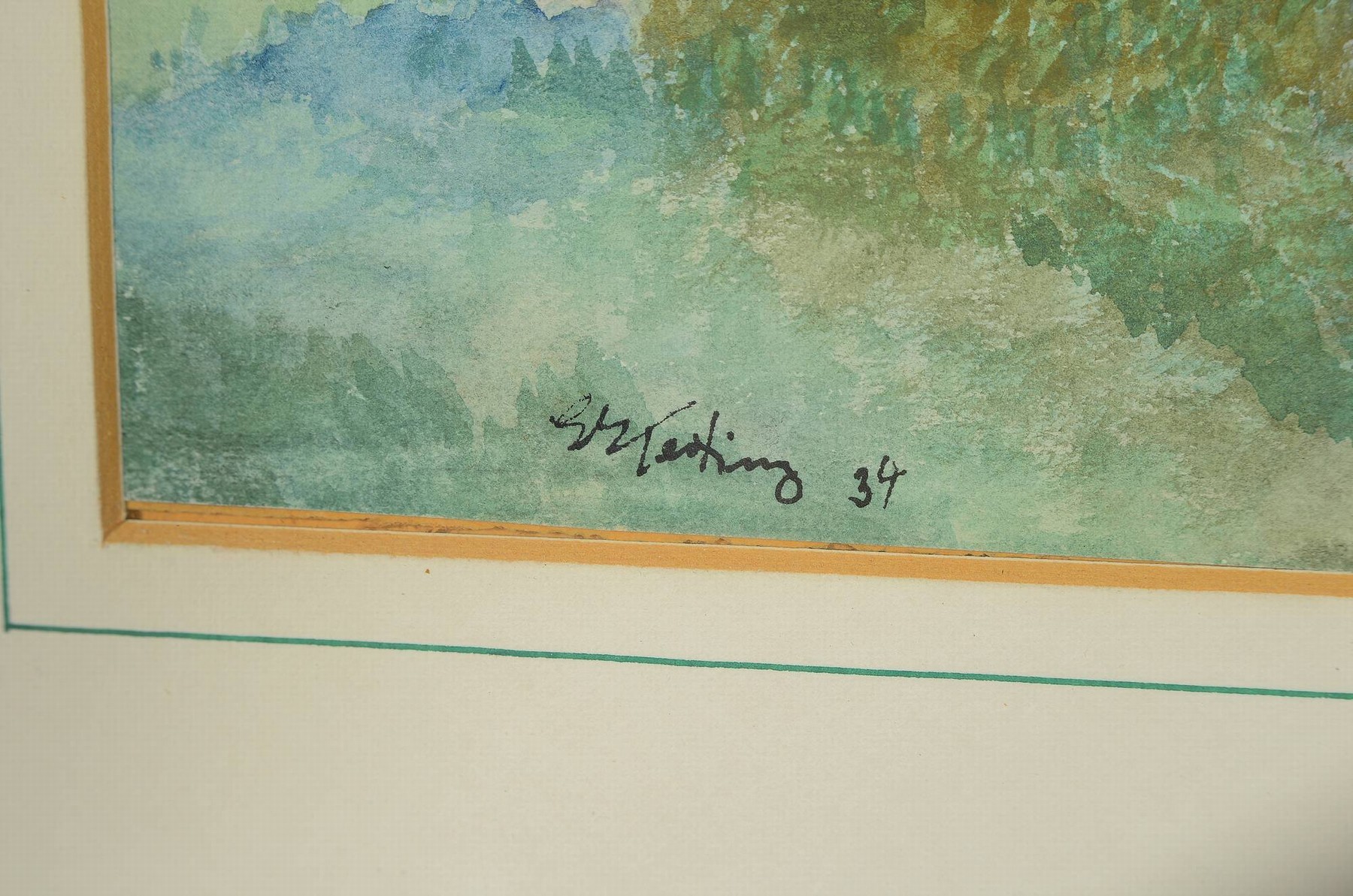 Detail a: Edmund Kesting, 1892 Dresden-1970 Birkenwerder bei Berlin, Kühe, Aquarell auf Papier, links unten signiert und dat. 34, ca. 29x45 cm, PP, u.Gl., R. ...