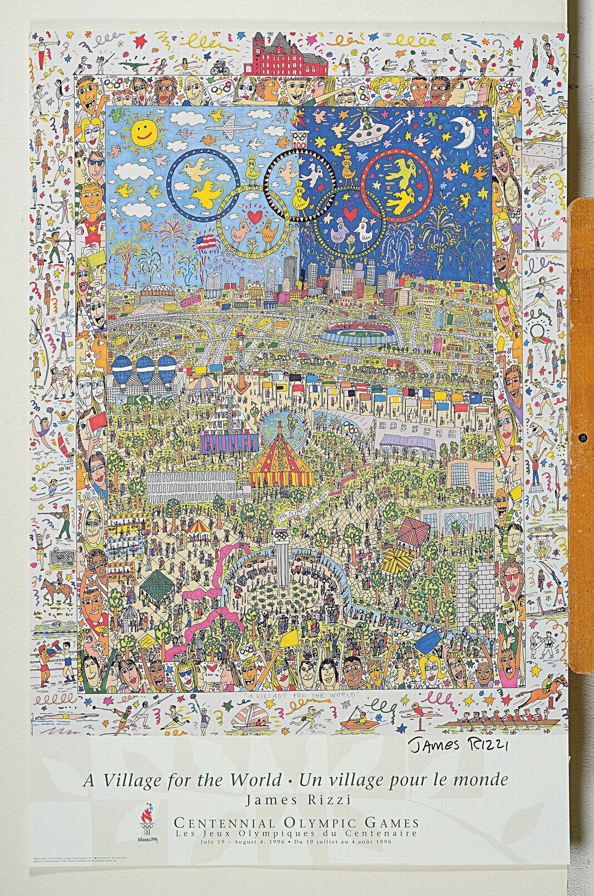 Detail k: James Rizzi, 1950-2011 New York, Plakat zu den Olympischen Spielen 1996 Atlanta, Farboffset, handsigniert, ca. 86x56cm