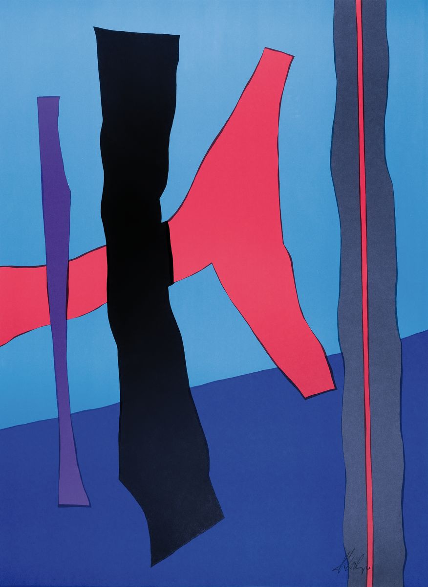Detail k: Konvolut aus 2 Farbsiebdrucken: beides Entwürfe zu den Olympischen Spielen 1972 in München, 1x Fritz Winter, 1905-1976, handsign., ca. 87x64cm; 1x ...