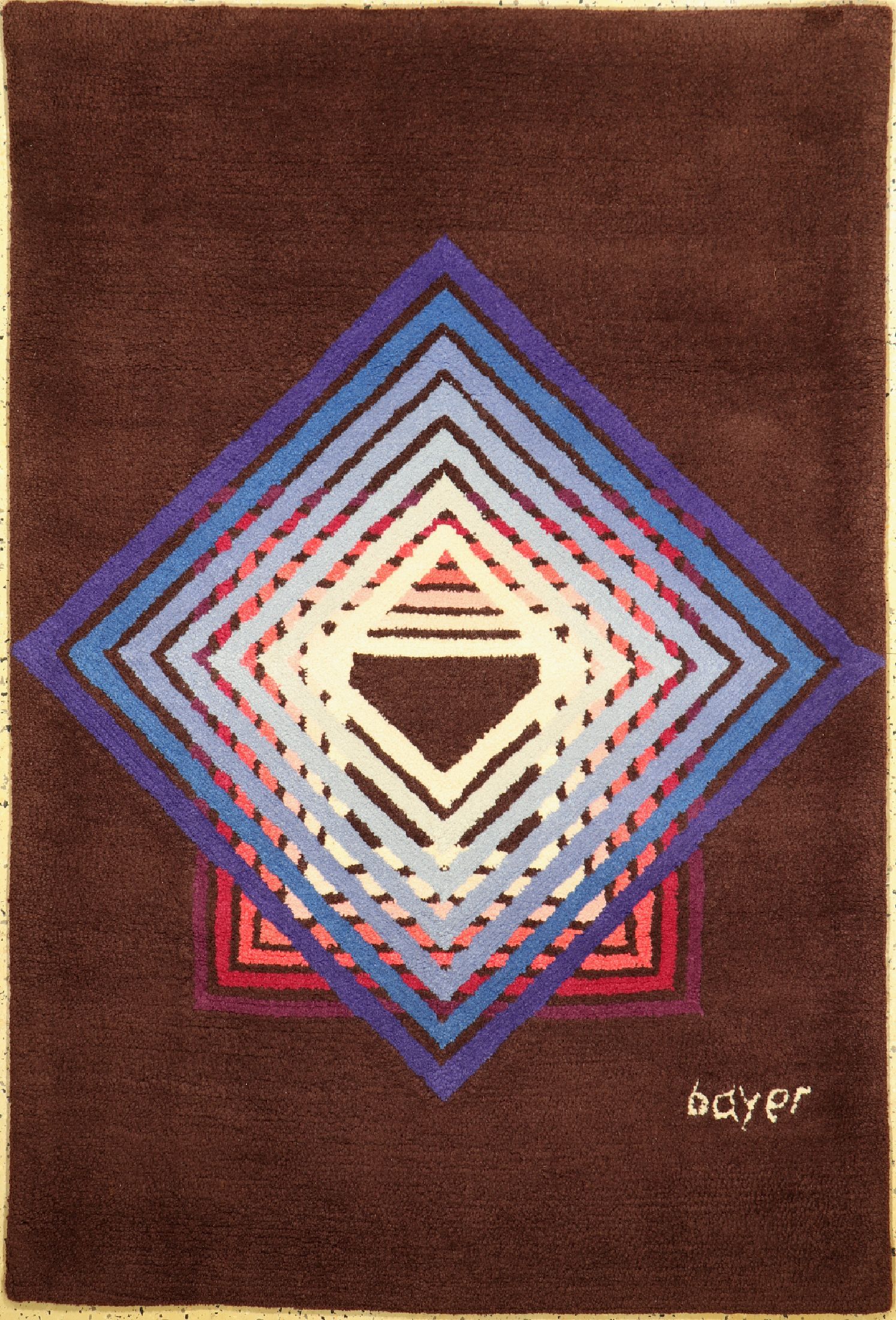 Bauhaus-Teppich, Handtufting, um 1940/1950,Wolle auf Baumwolle, ca. 178 x 121 cm, EHZ: 2