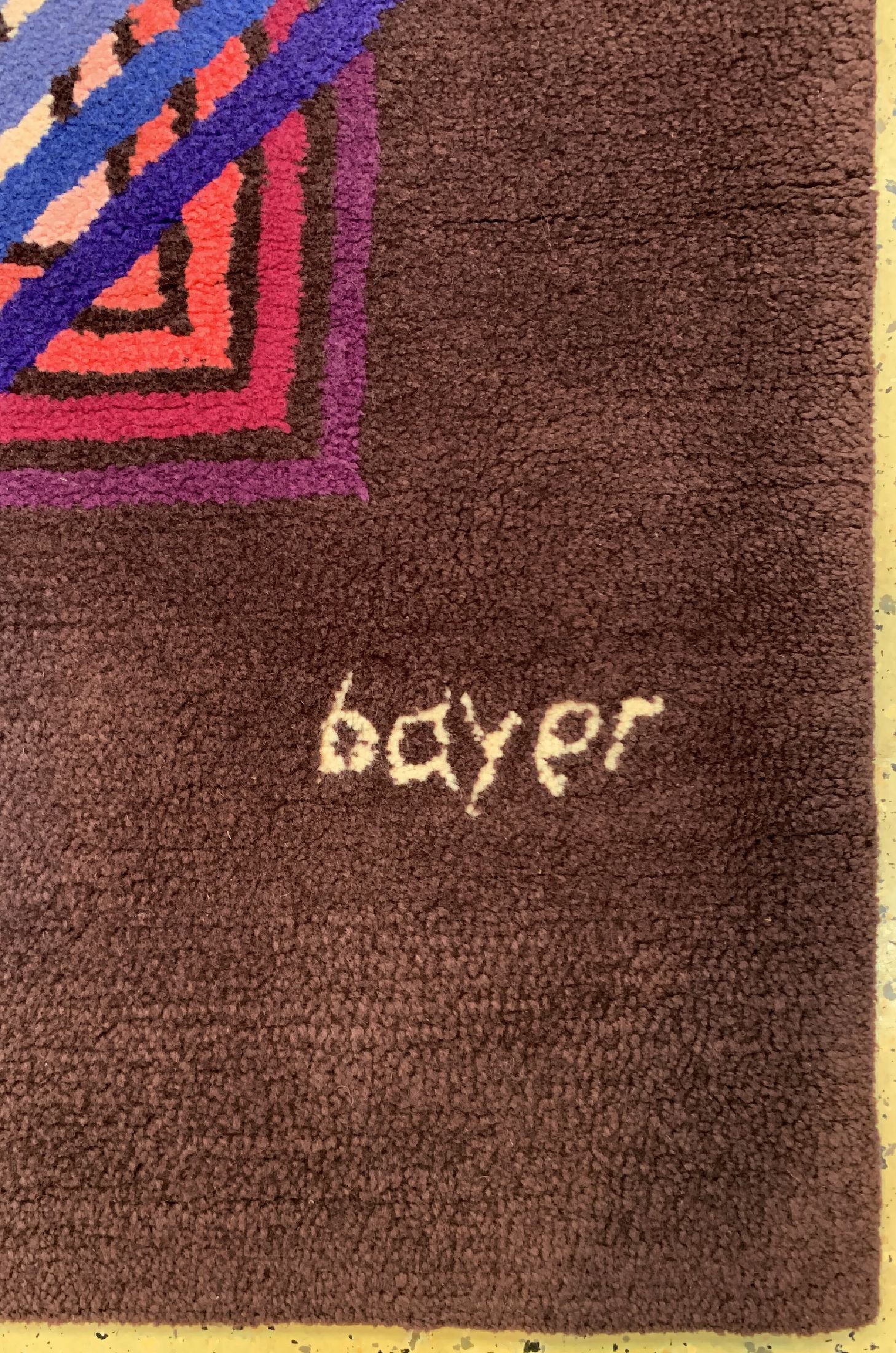 Detail a: Bauhaus-Teppich, Handtufting, um 1940/1950,Wolle auf Baumwolle, ca. 178 x 121 cm, EHZ: 2